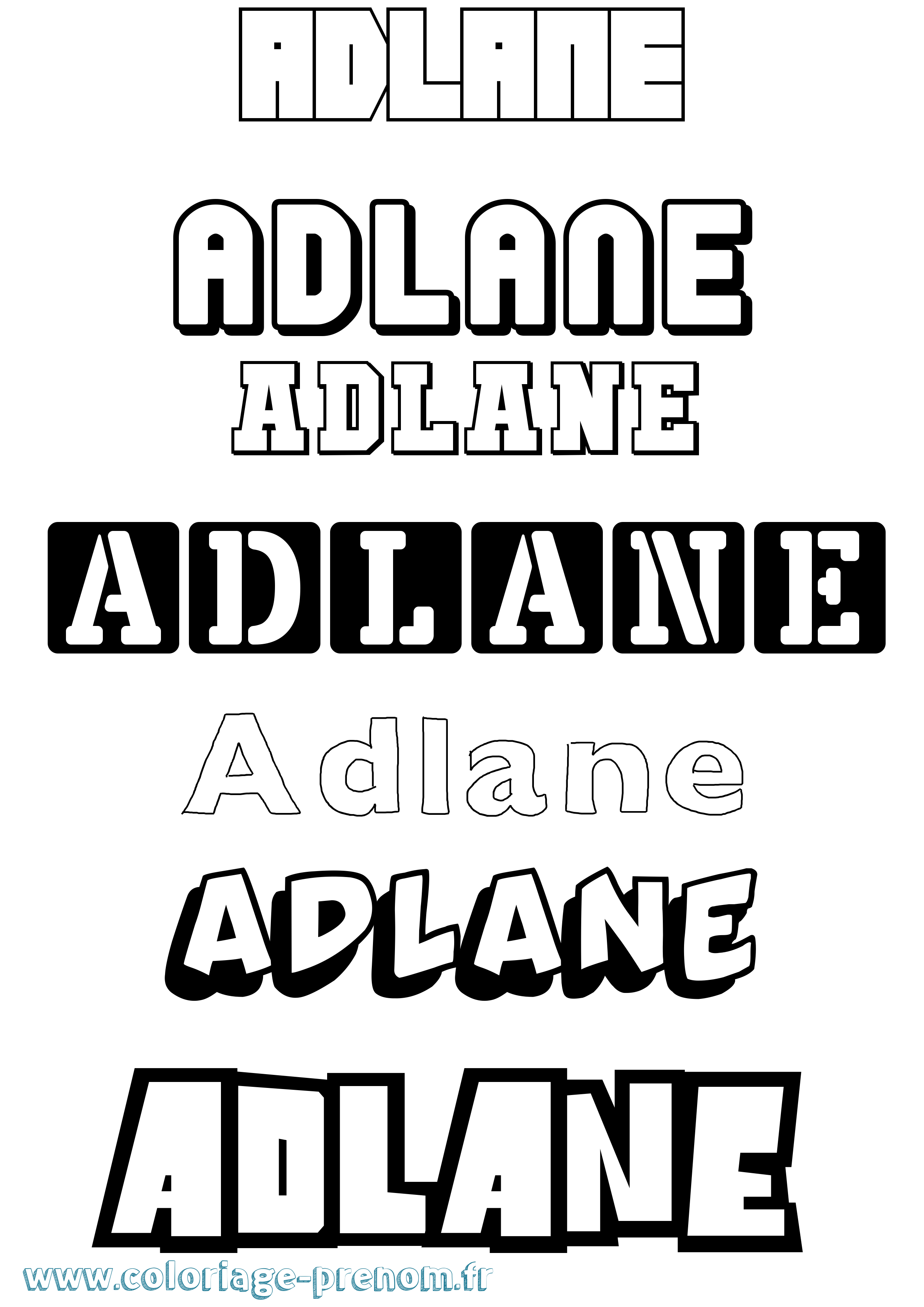 Coloriage prénom Adlane Simple