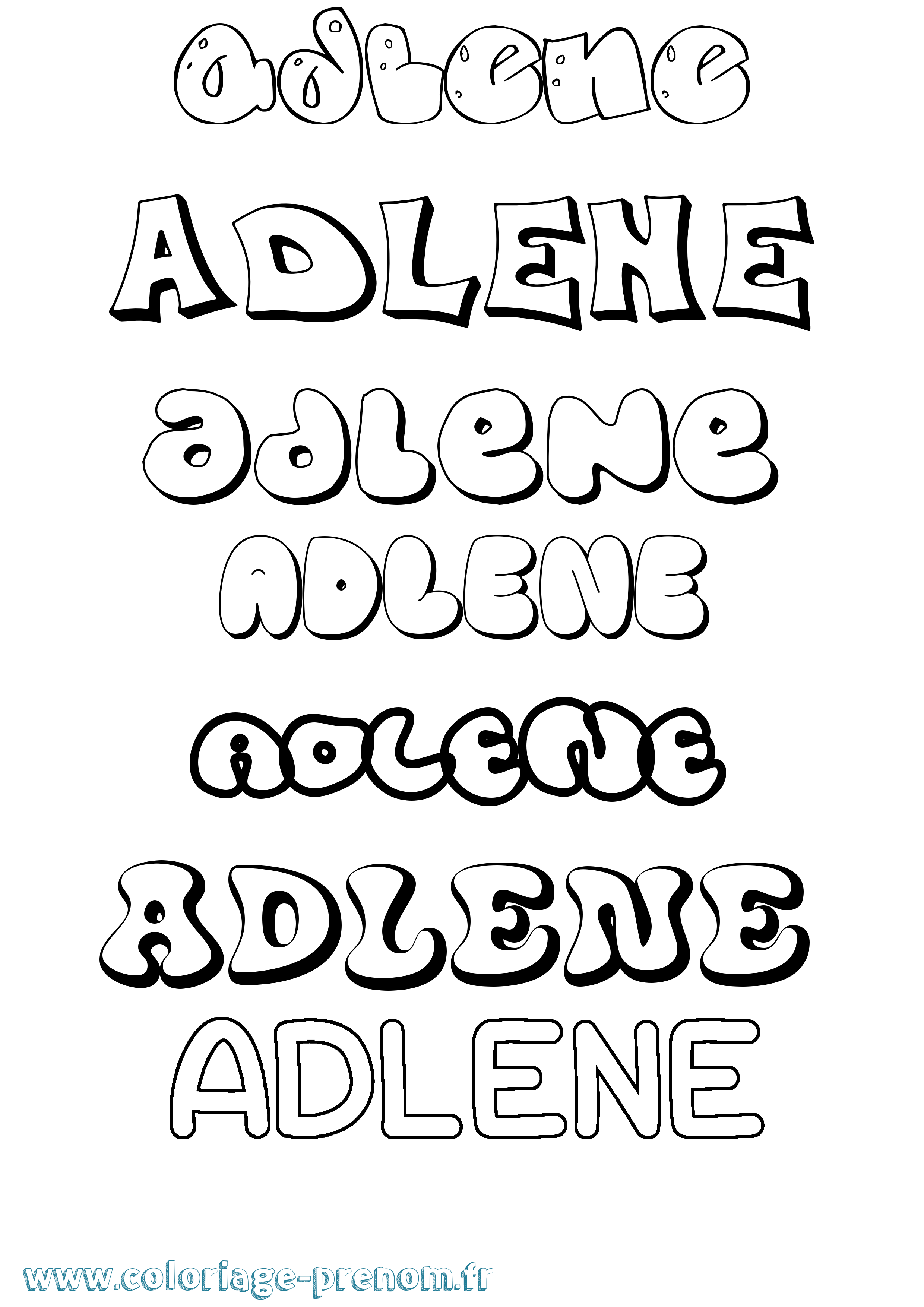 Coloriage Adlene Bubble Coloriage prénom Adlene Bubble