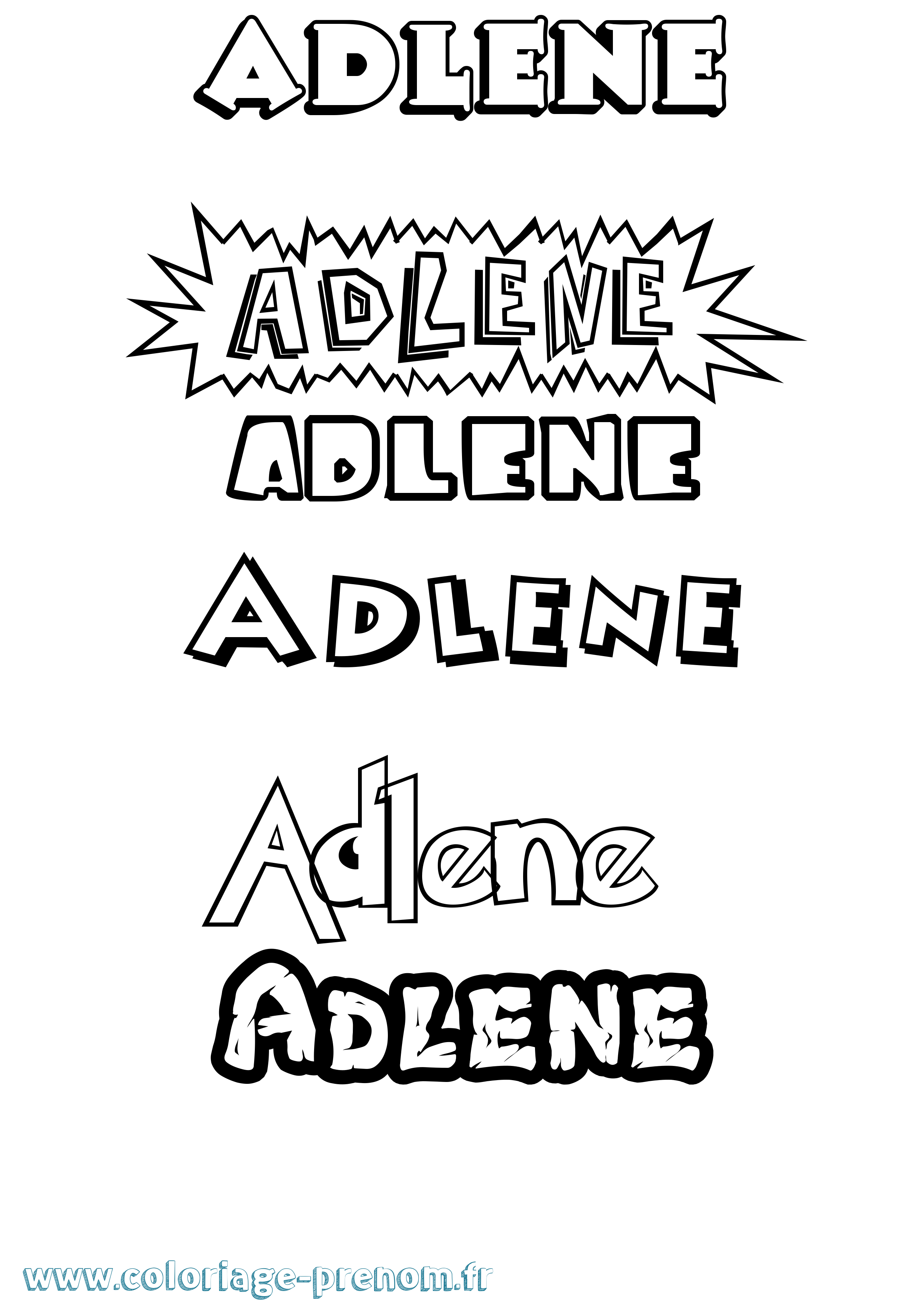 Coloriage Adlene Dessin Animé Coloriage prénom Adlene Dessin Animé