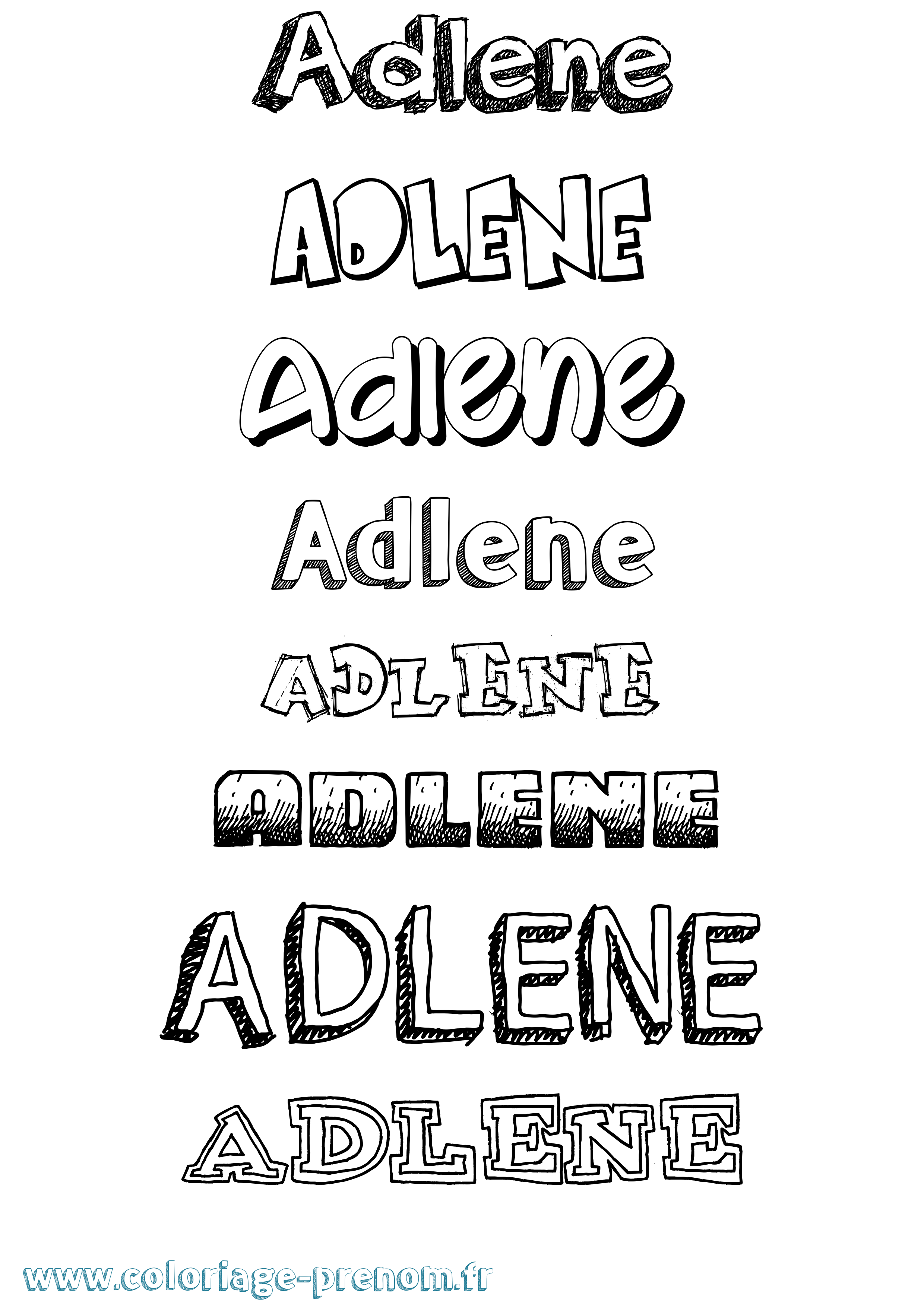 Coloriage Adlene Dessiné Coloriage prénom Adlene Dessiné
