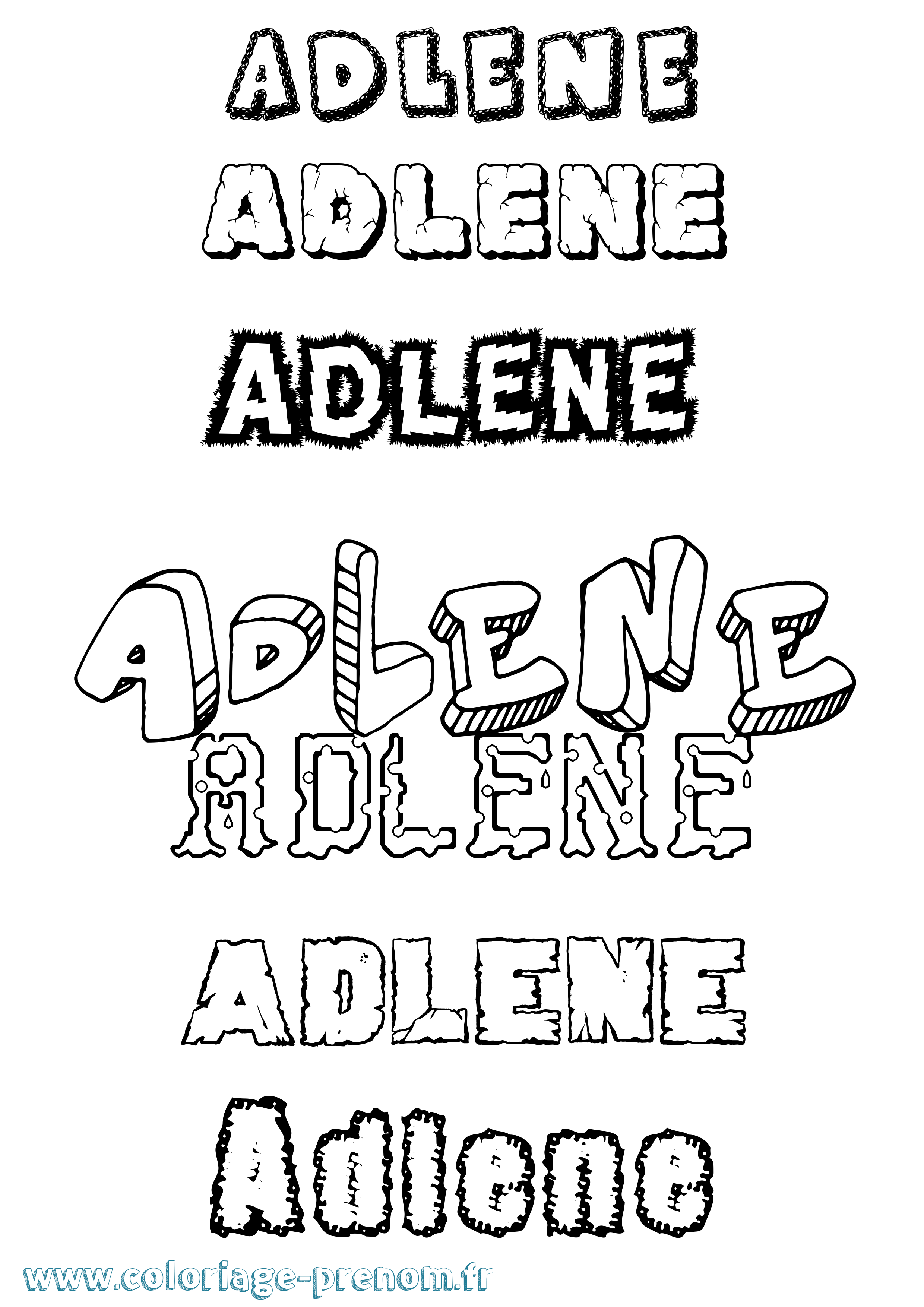 Coloriage prénom Adlene Destructuré