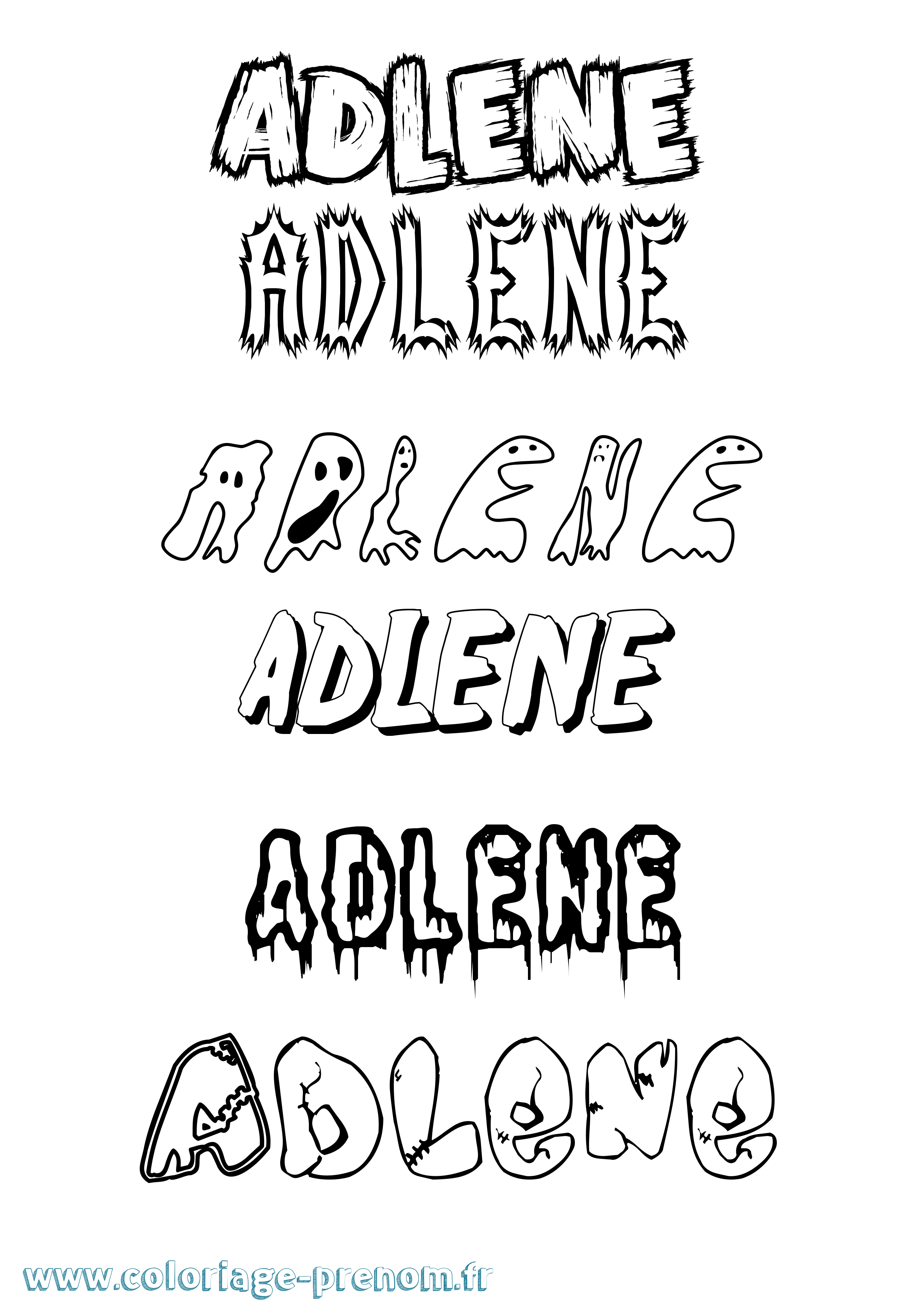Coloriage Adlene Frisson Coloriage prénom Adlene Frisson