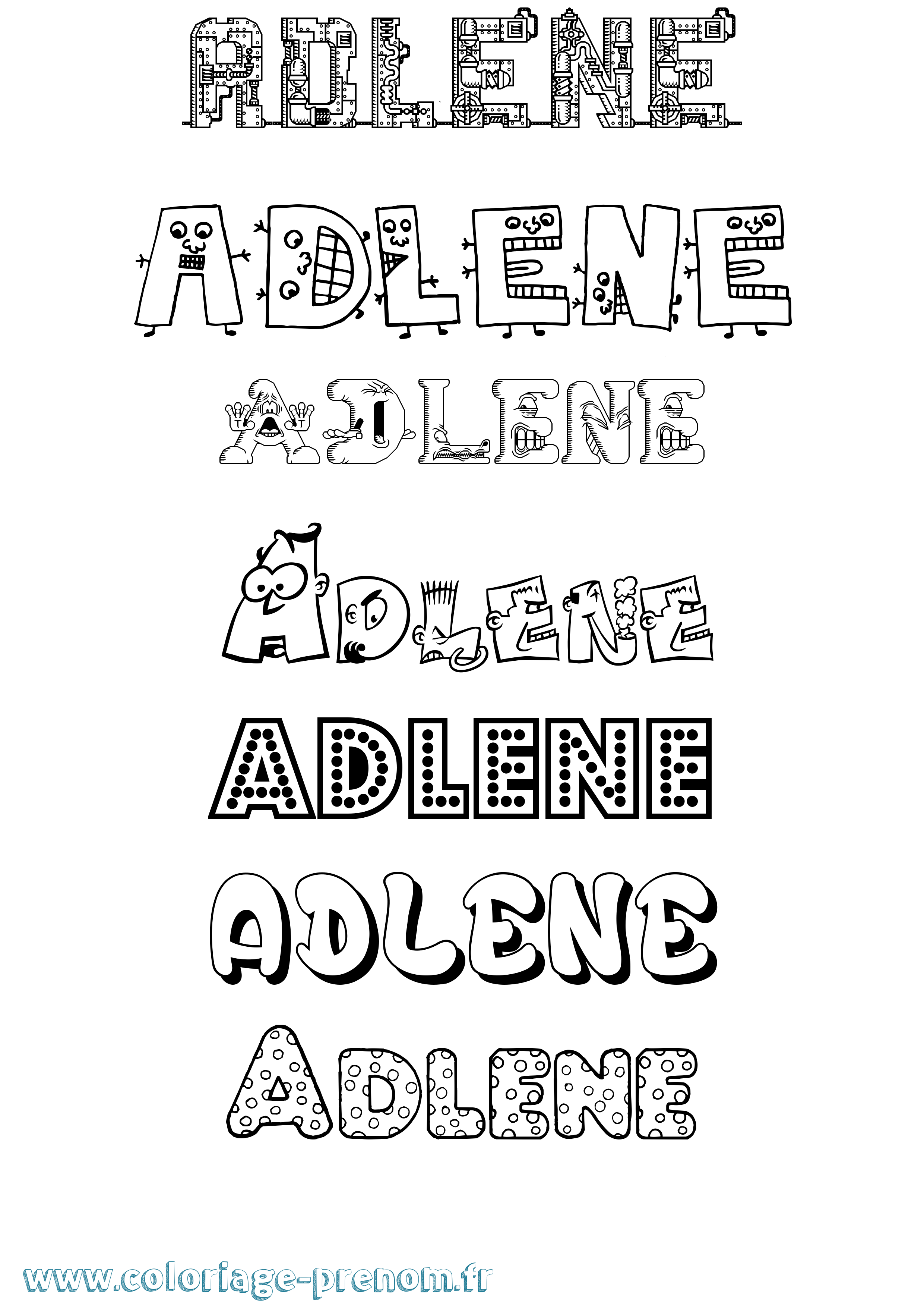 Coloriage Adlene Fun Coloriage prénom Adlene Fun