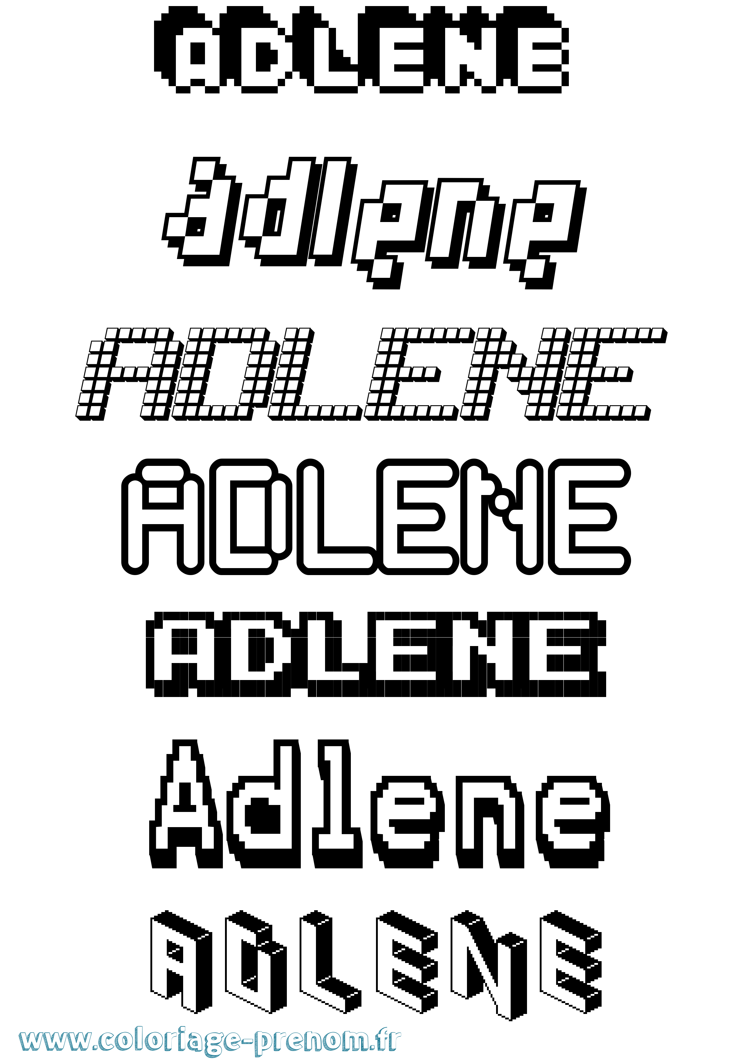 Coloriage Adlene Pixel Coloriage prénom Adlene Pixel