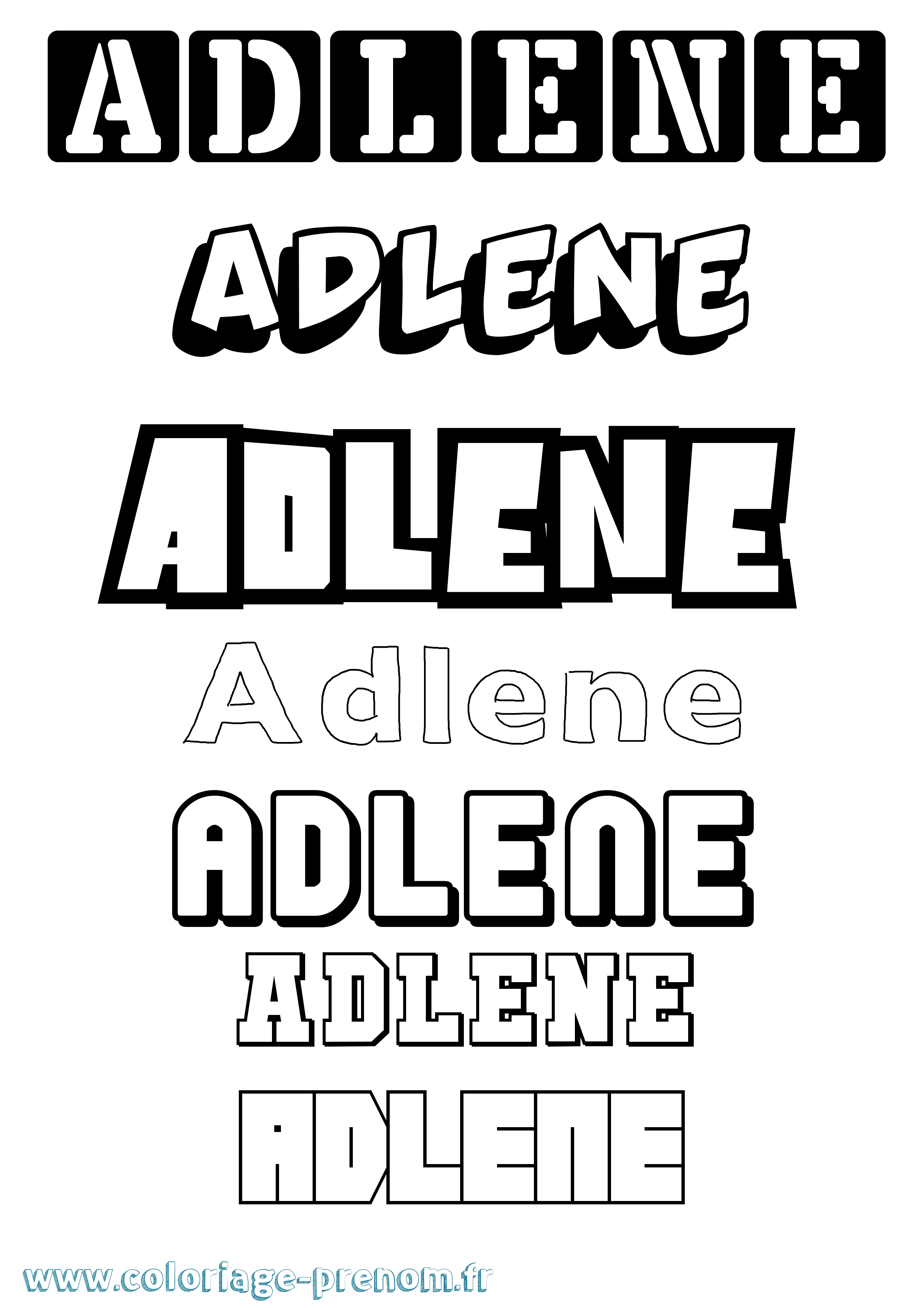 Coloriage prénom Adlene Simple
