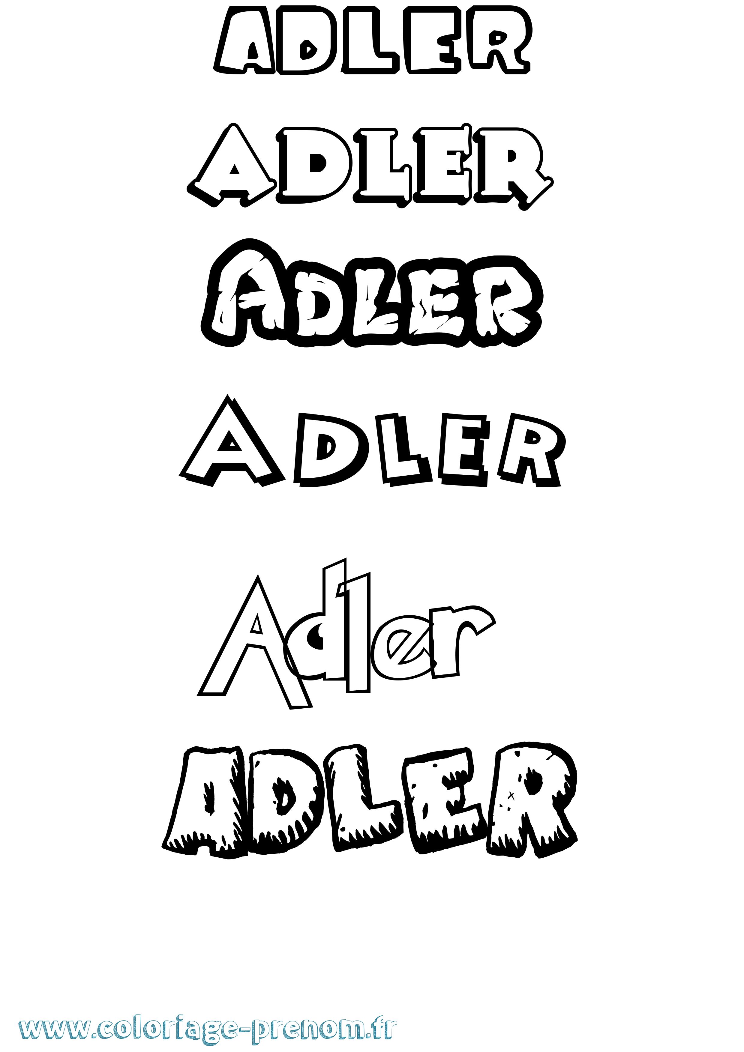 Coloriage prénom Adler Dessin Animé