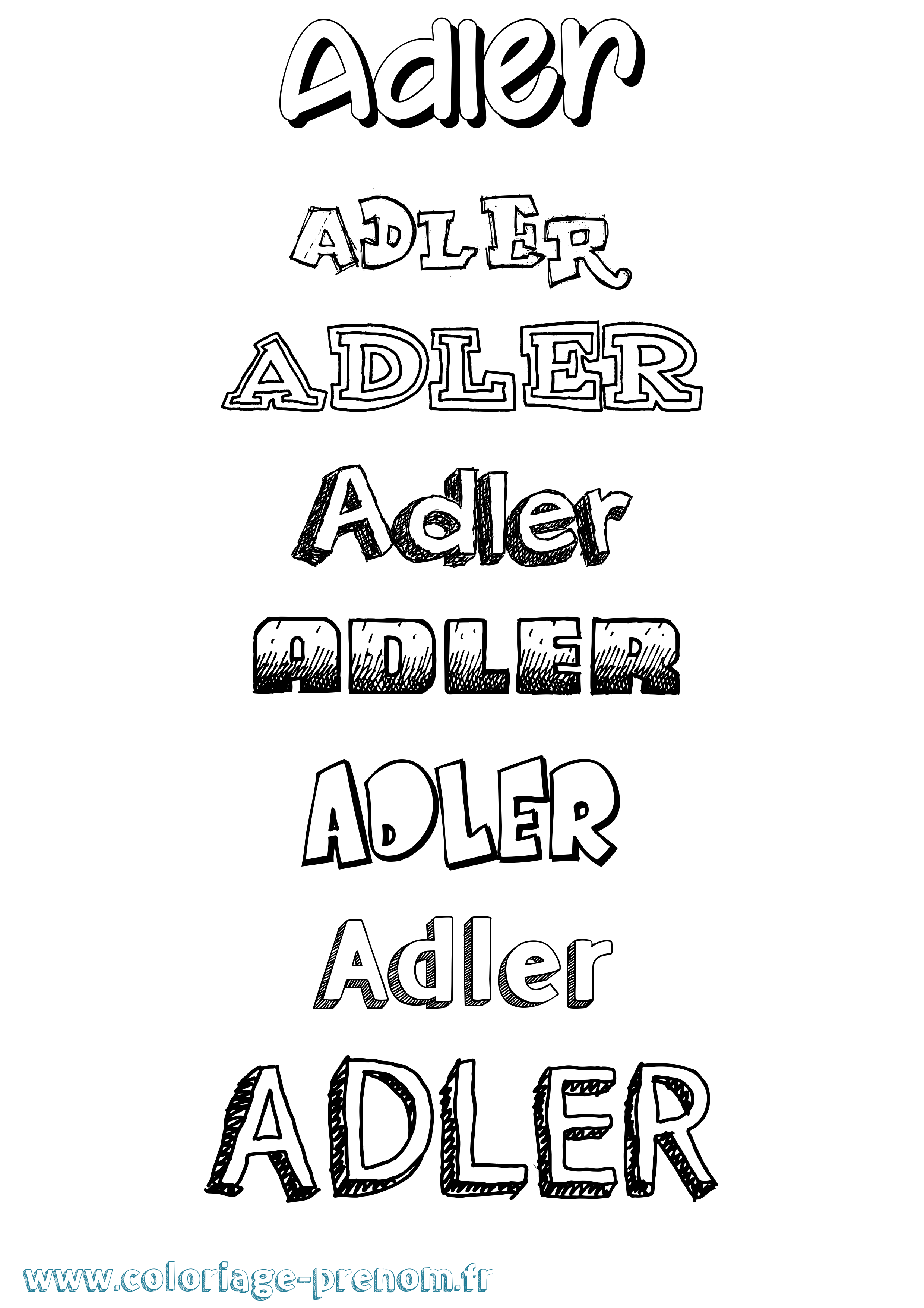 Coloriage prénom Adler Dessiné