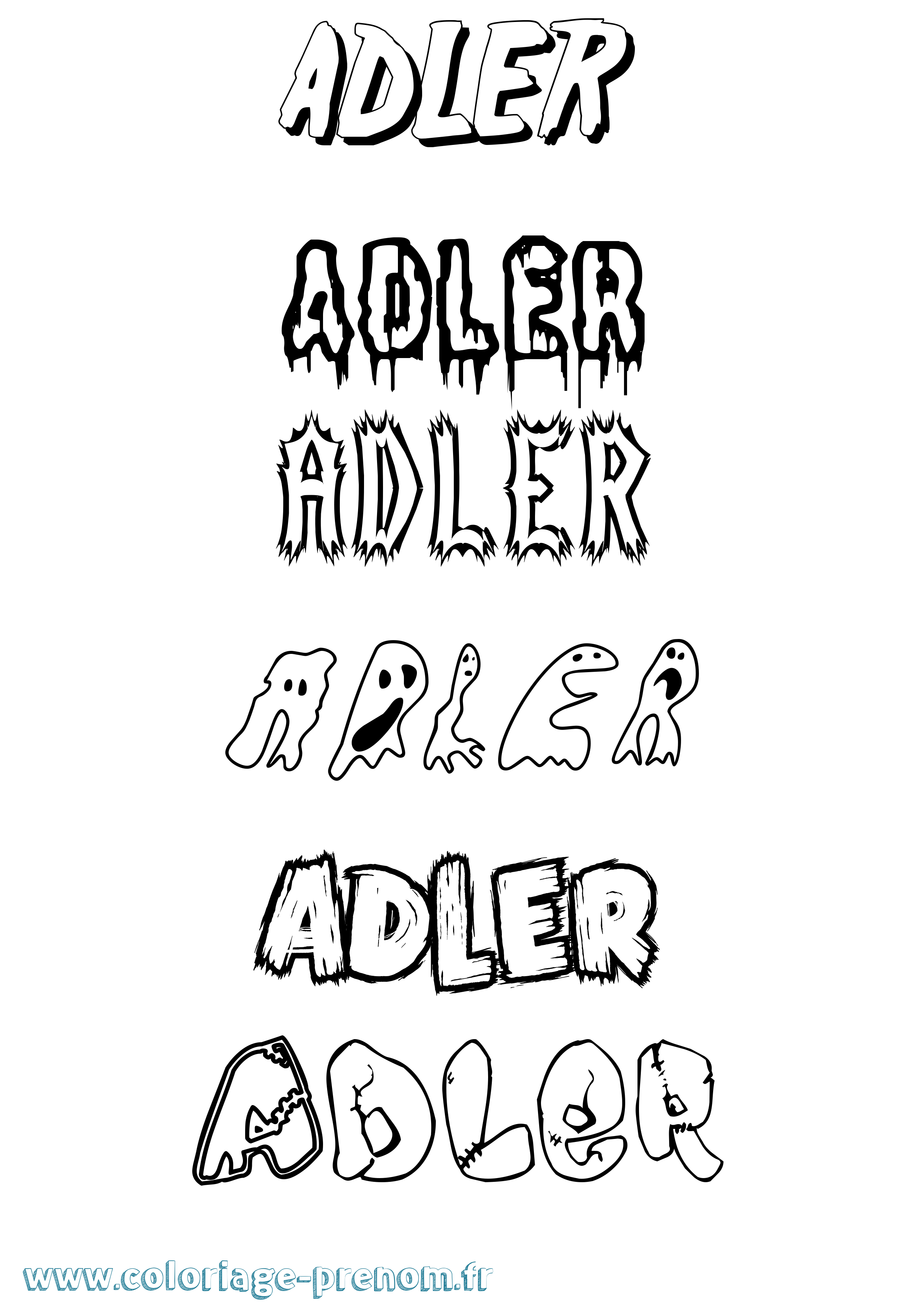 Coloriage prénom Adler Frisson