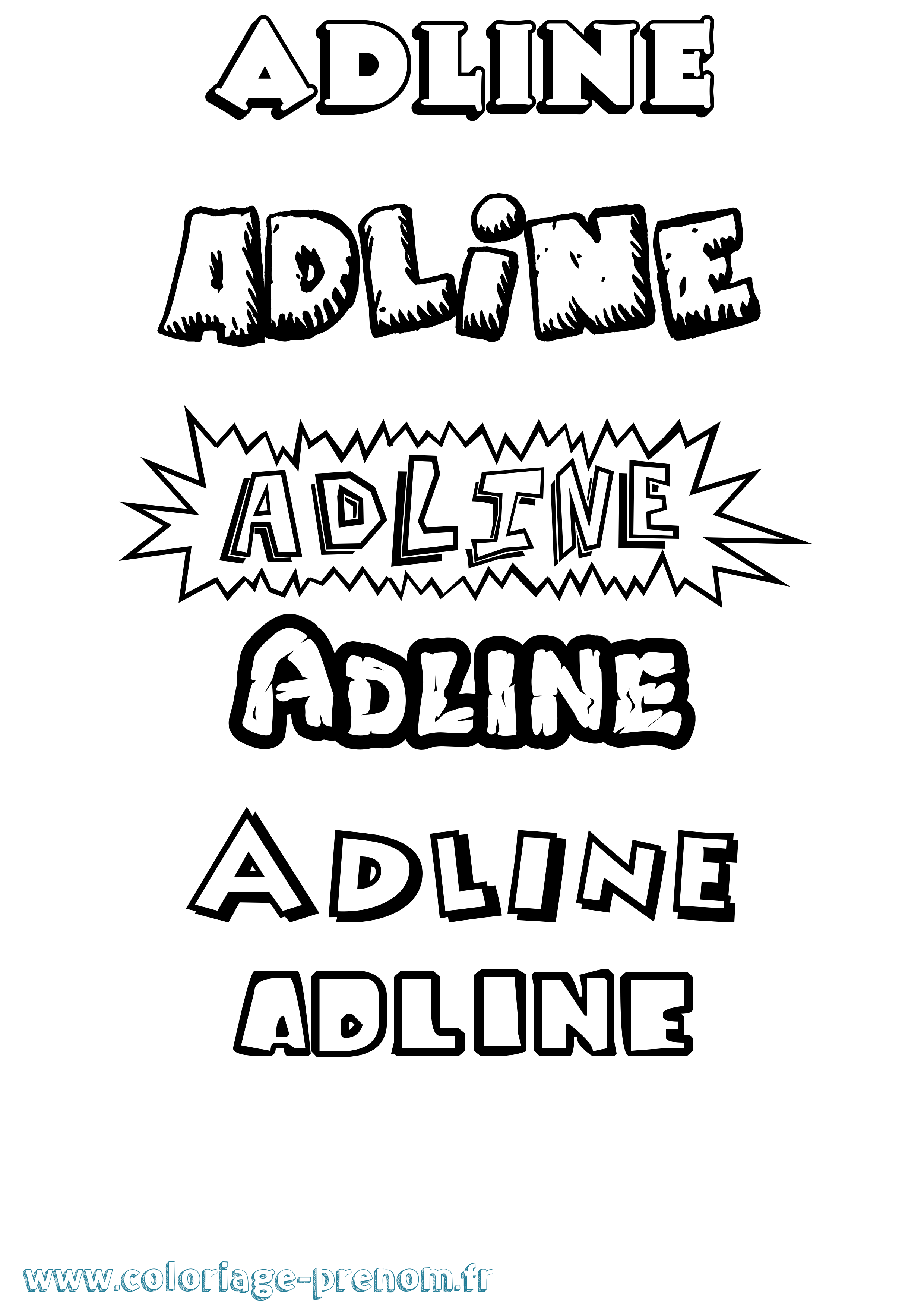 Coloriage Adline Dessin Animé Coloriage prénom Adline Dessin Animé