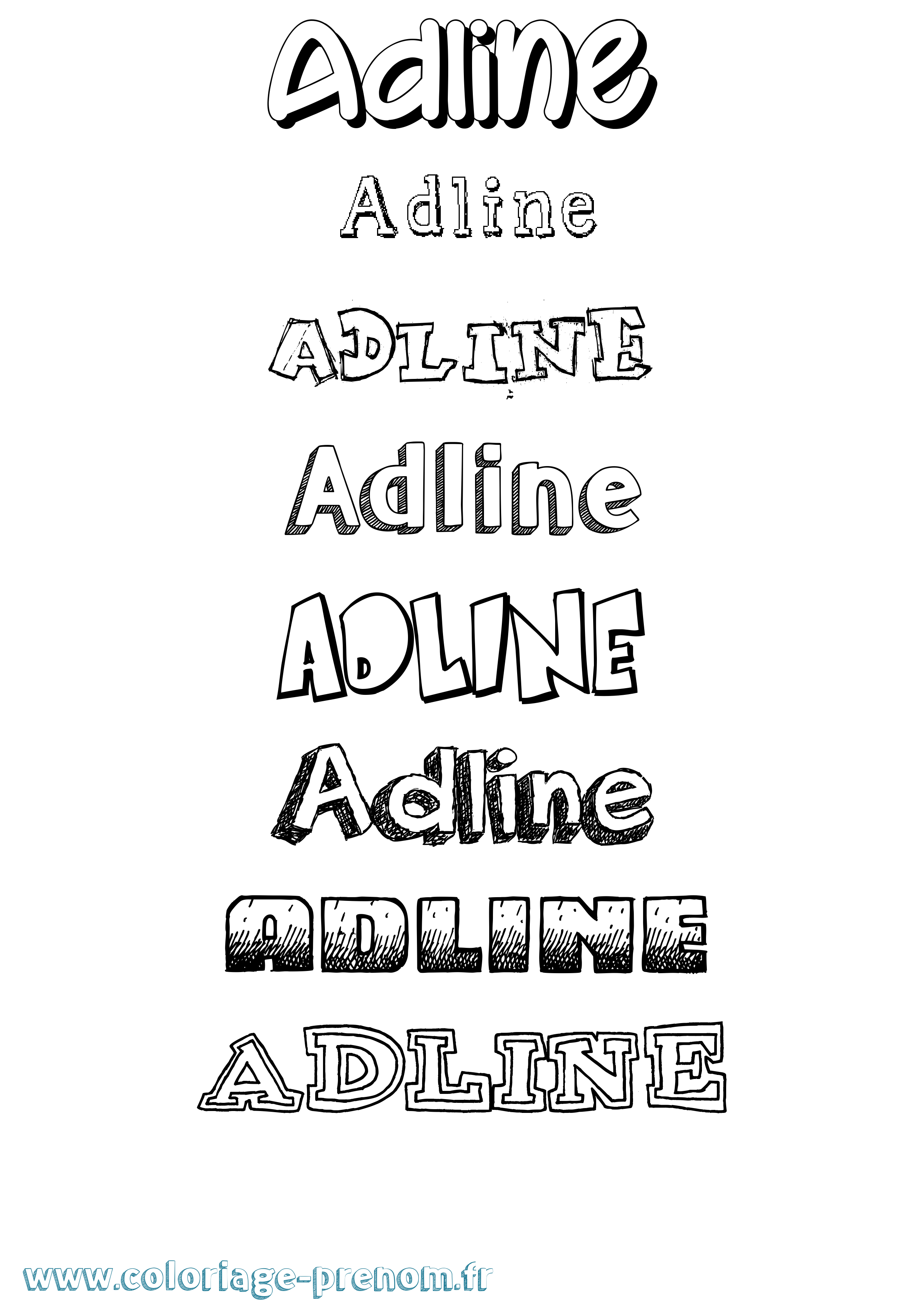 Coloriage Adline Dessiné Coloriage prénom Adline Dessiné