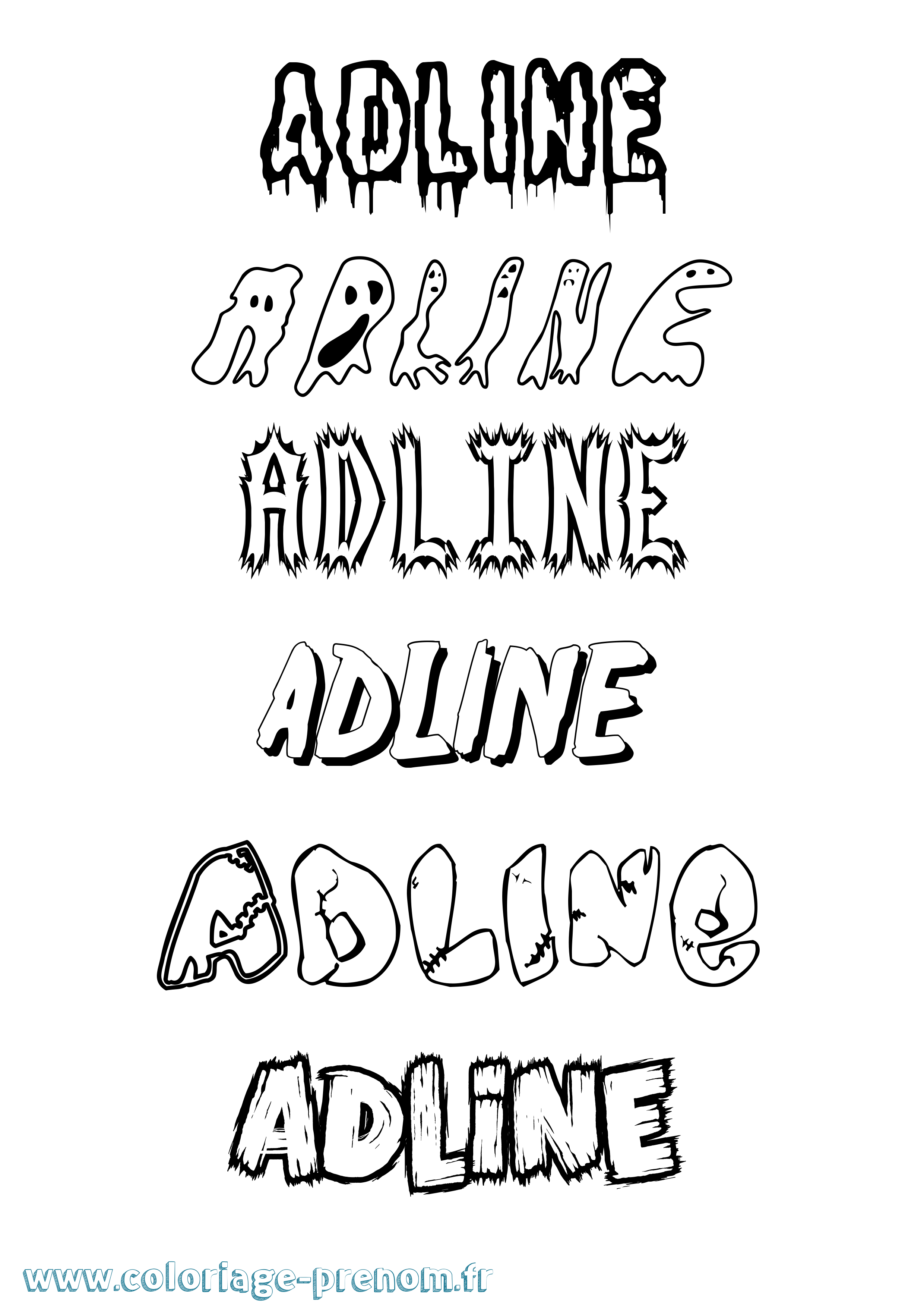 Coloriage Adline Frisson Coloriage prénom Adline Frisson