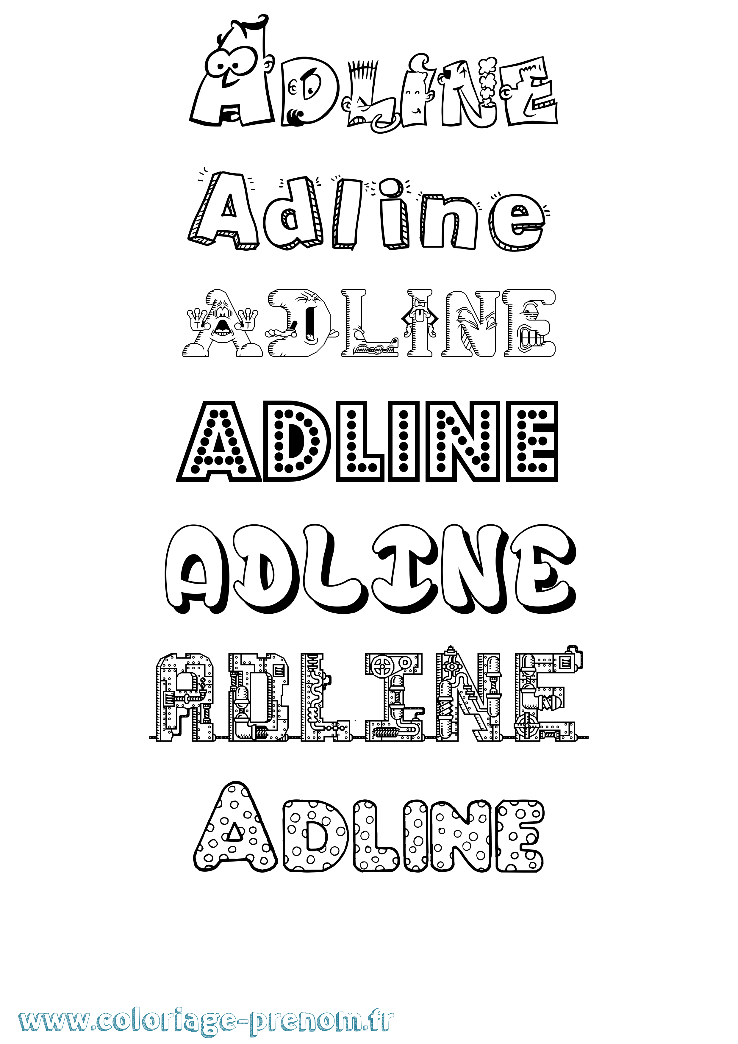 Coloriage Adline Fun Coloriage prénom Adline Fun