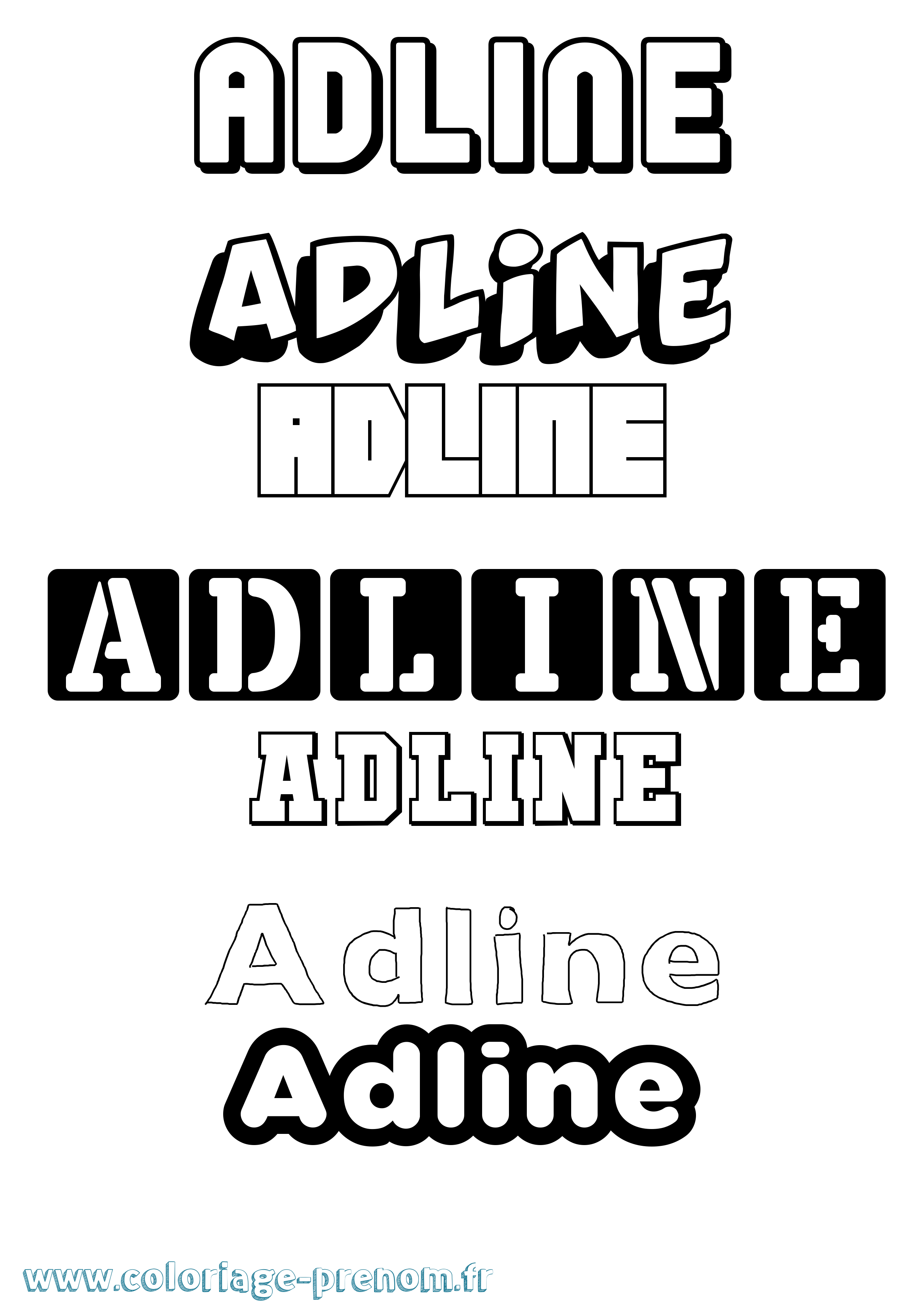 Coloriage prénom Adline Simple