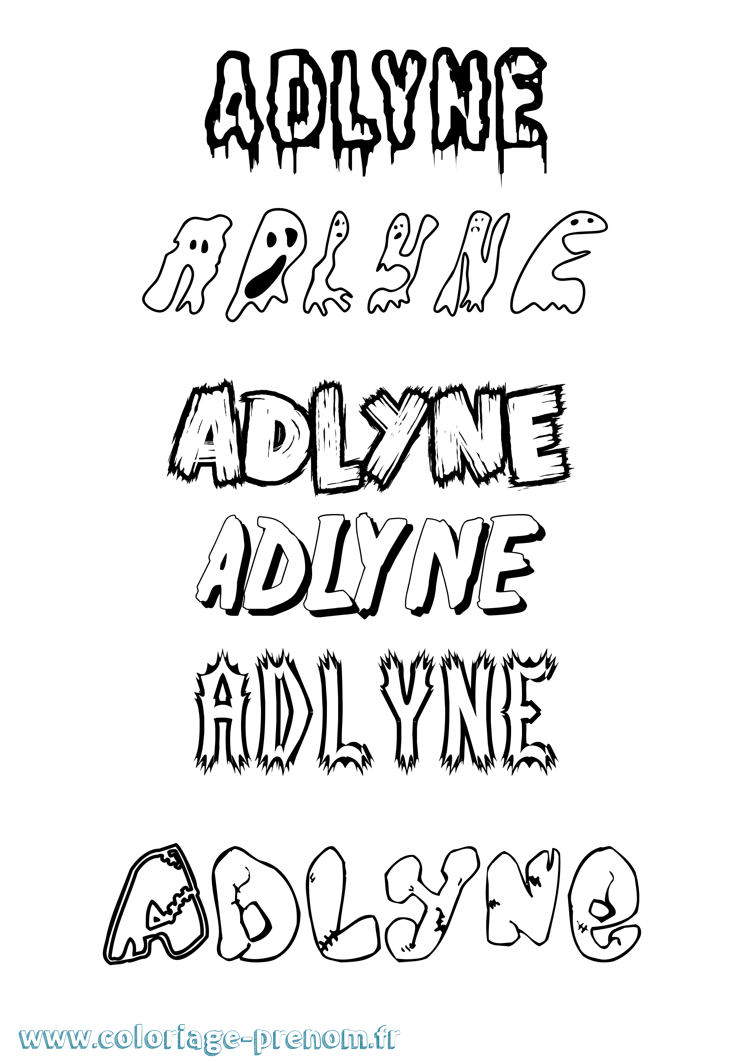 Coloriage prénom Adlyne Frisson