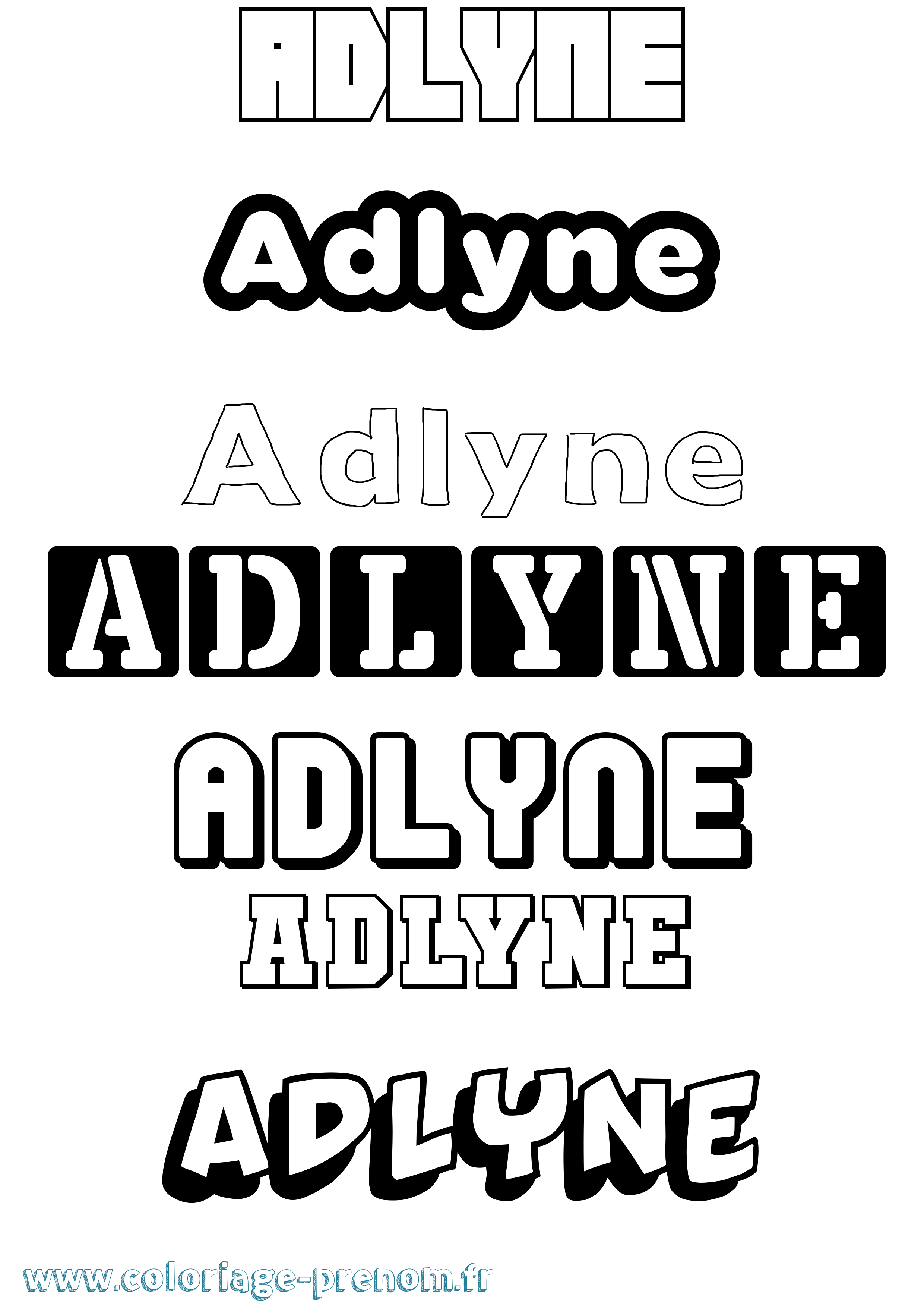 Coloriage prénom Adlyne Simple