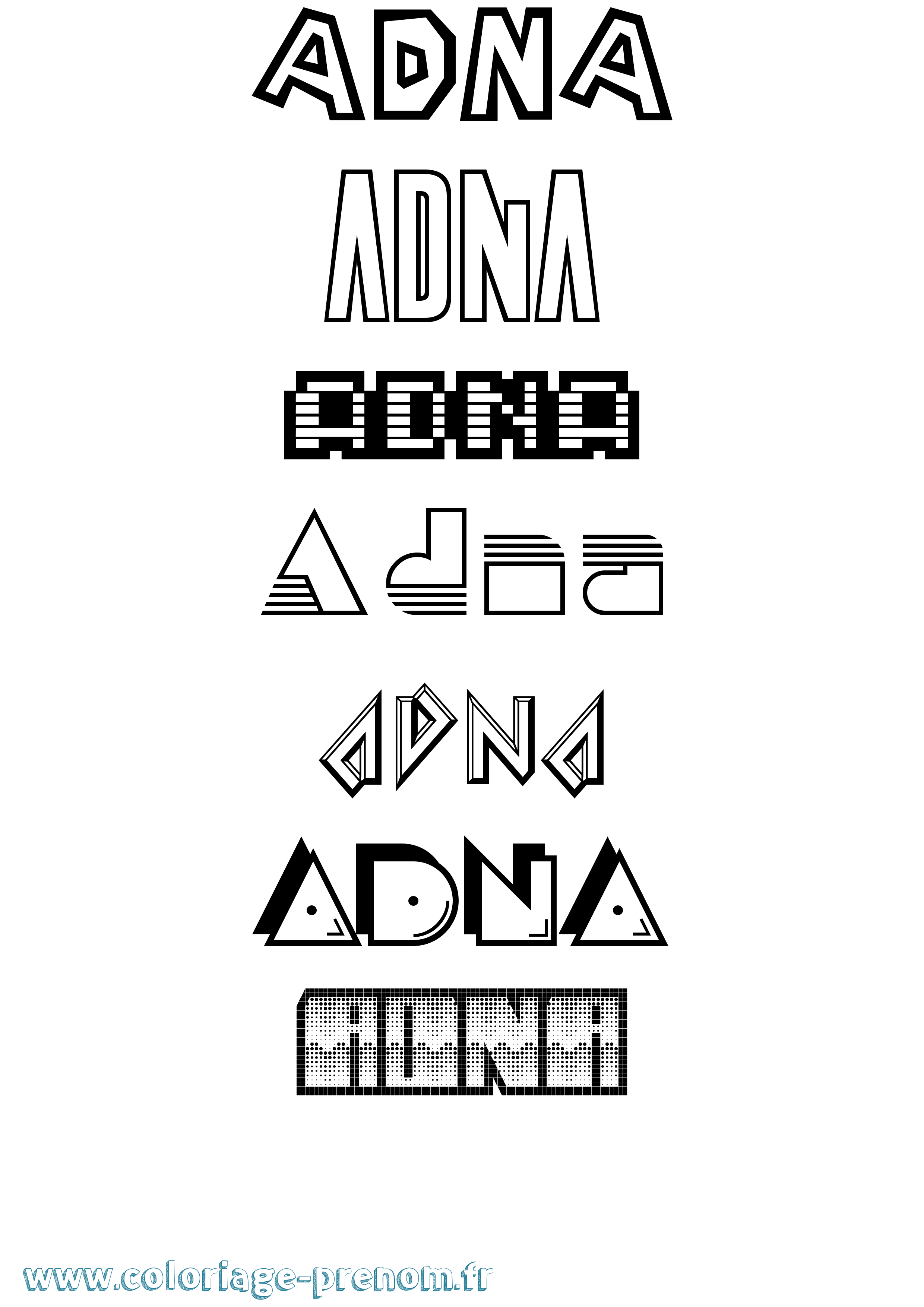 Coloriage Adna Jeux Vidéos Coloriage prénom Adna Jeux Vidéos