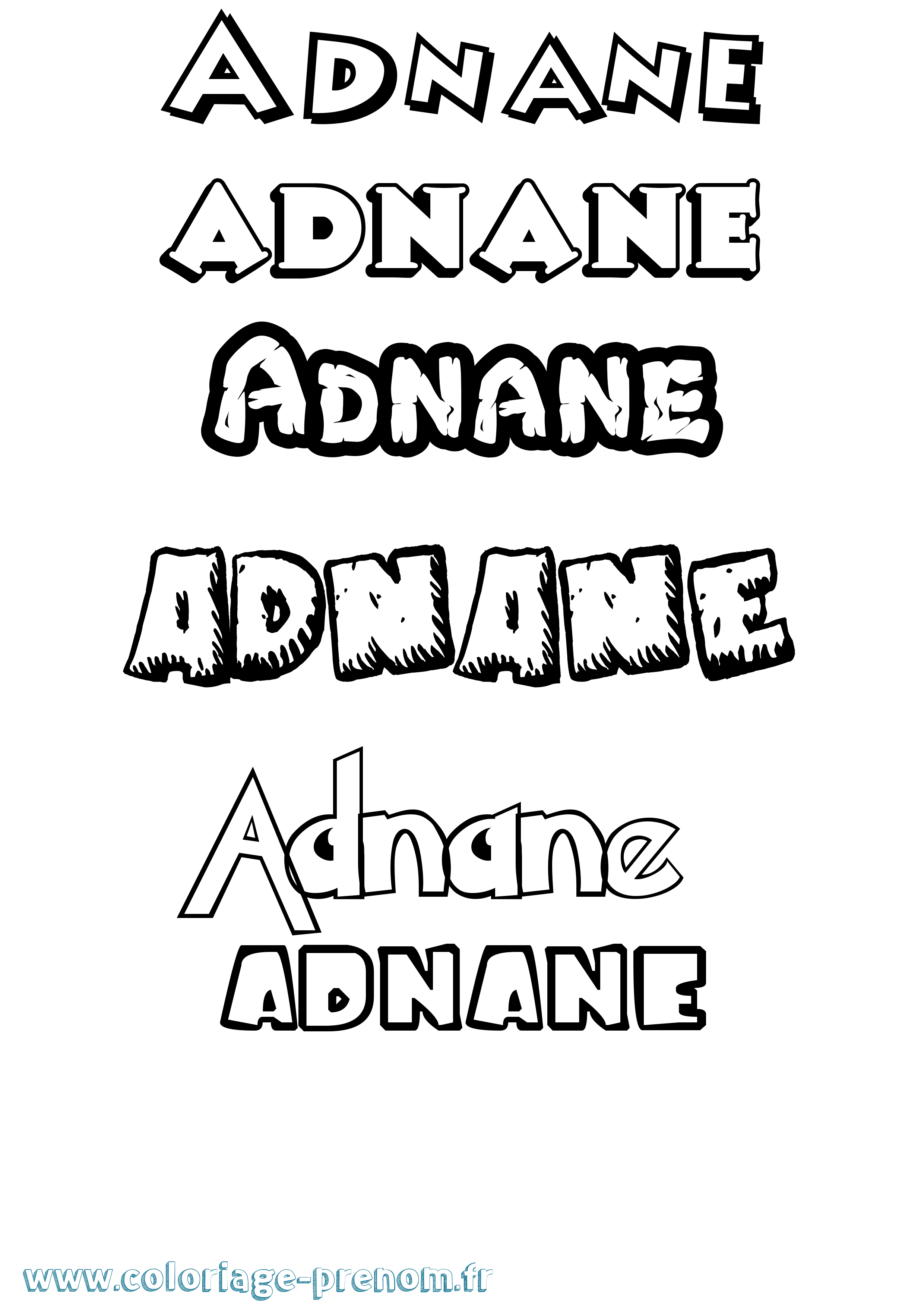 Coloriage prénom Adnane Dessin Animé
