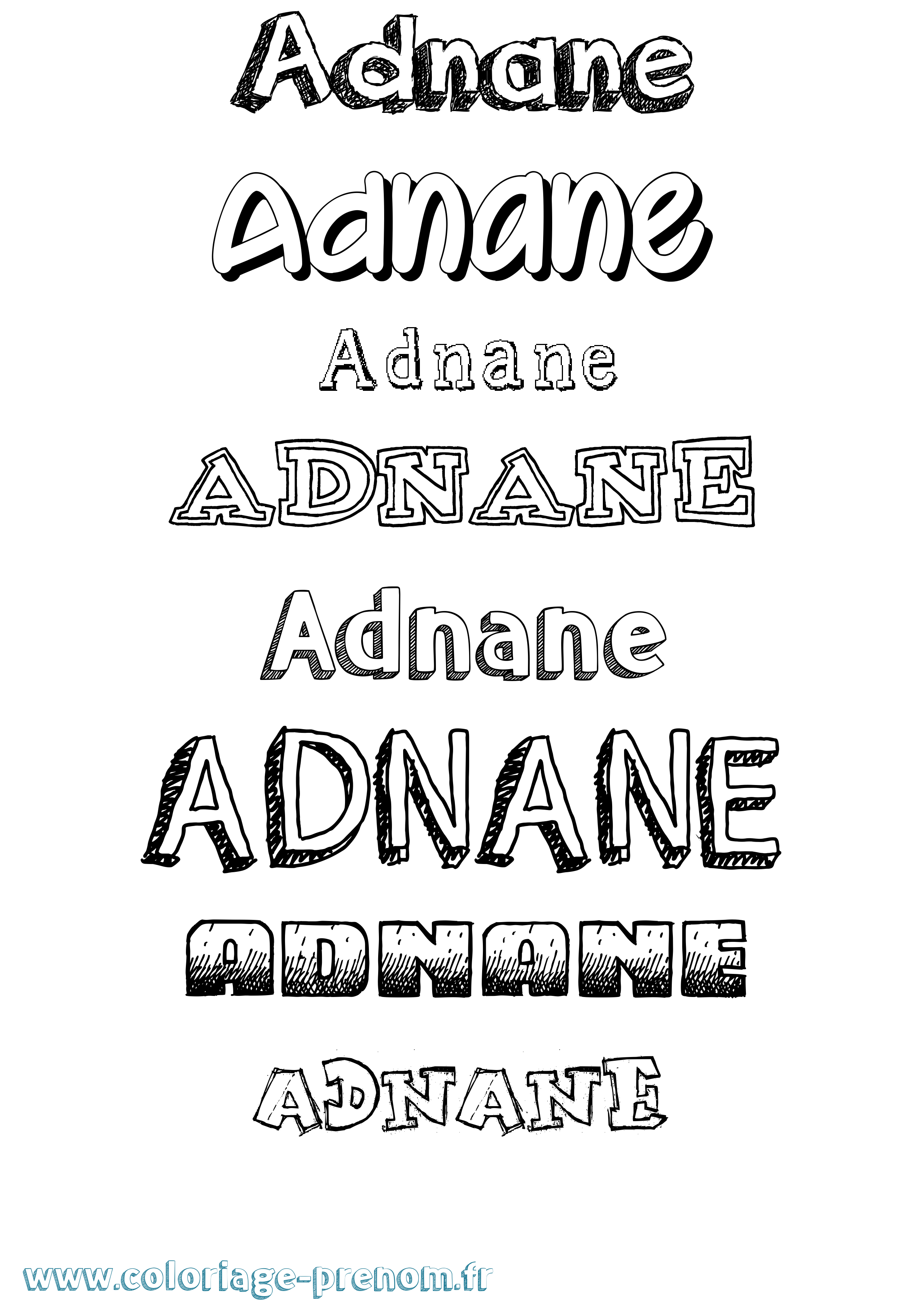 Coloriage prénom Adnane Dessiné