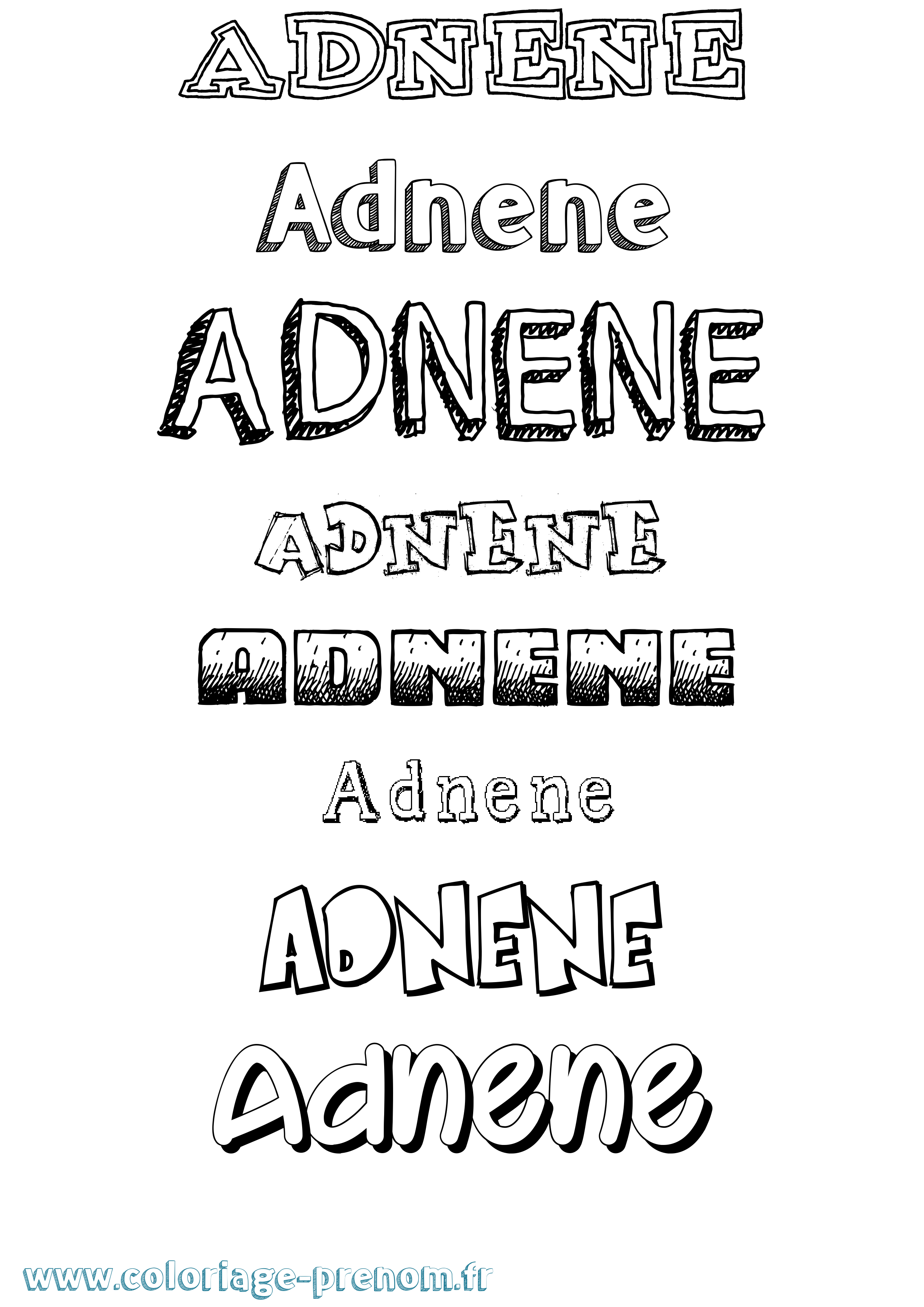 Coloriage Adnene Dessiné Coloriage prénom Adnene Dessiné