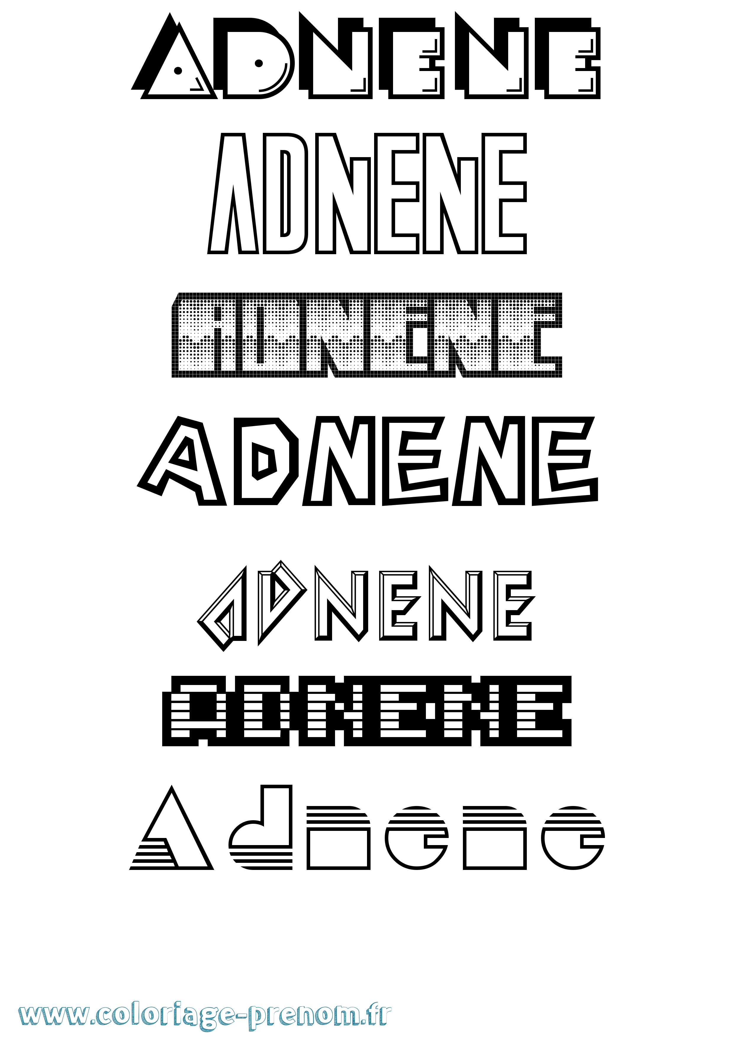 Coloriage Adnene Jeux Vidéos Coloriage prénom Adnene Jeux Vidéos