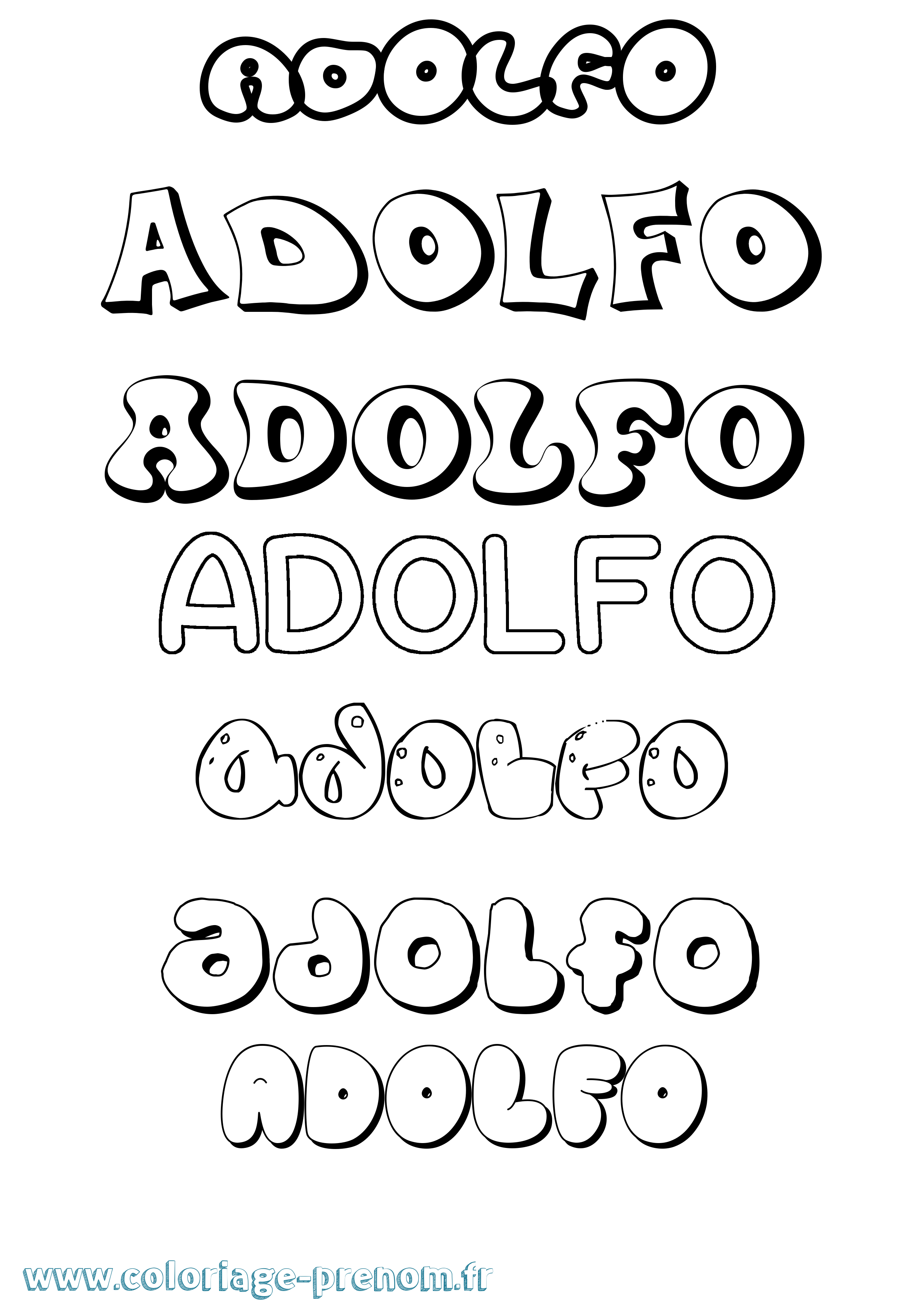 Coloriage Adolfo Bubble Coloriage prénom Adolfo Bubble