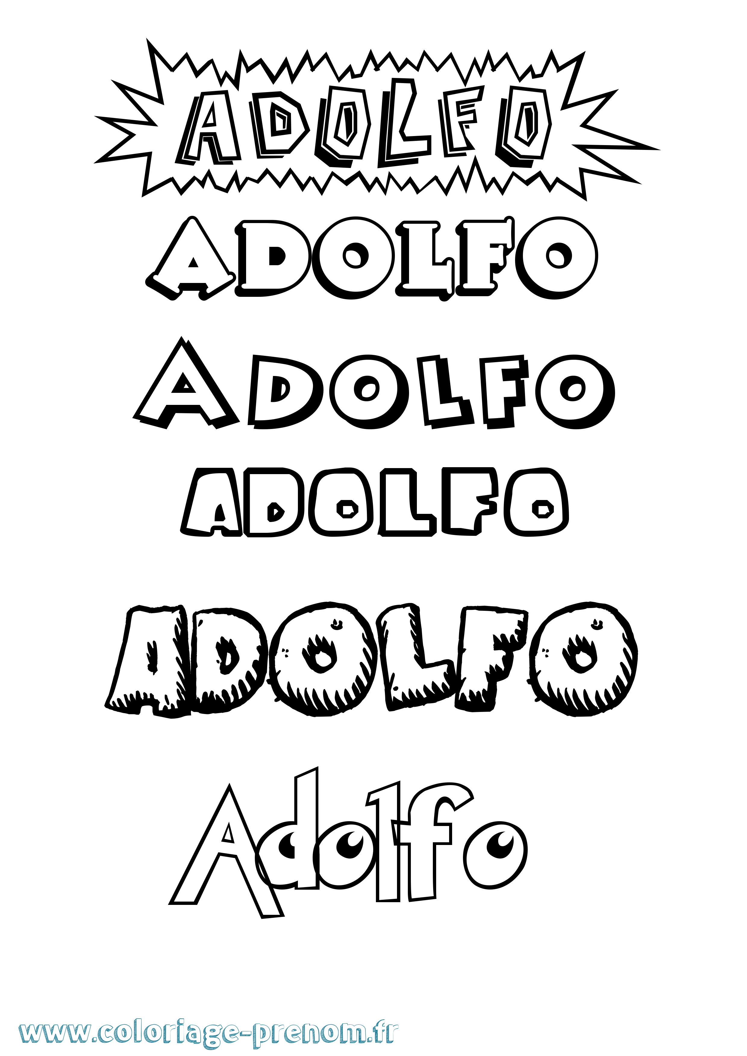 Coloriage Adolfo Dessin Animé Coloriage prénom Adolfo Dessin Animé