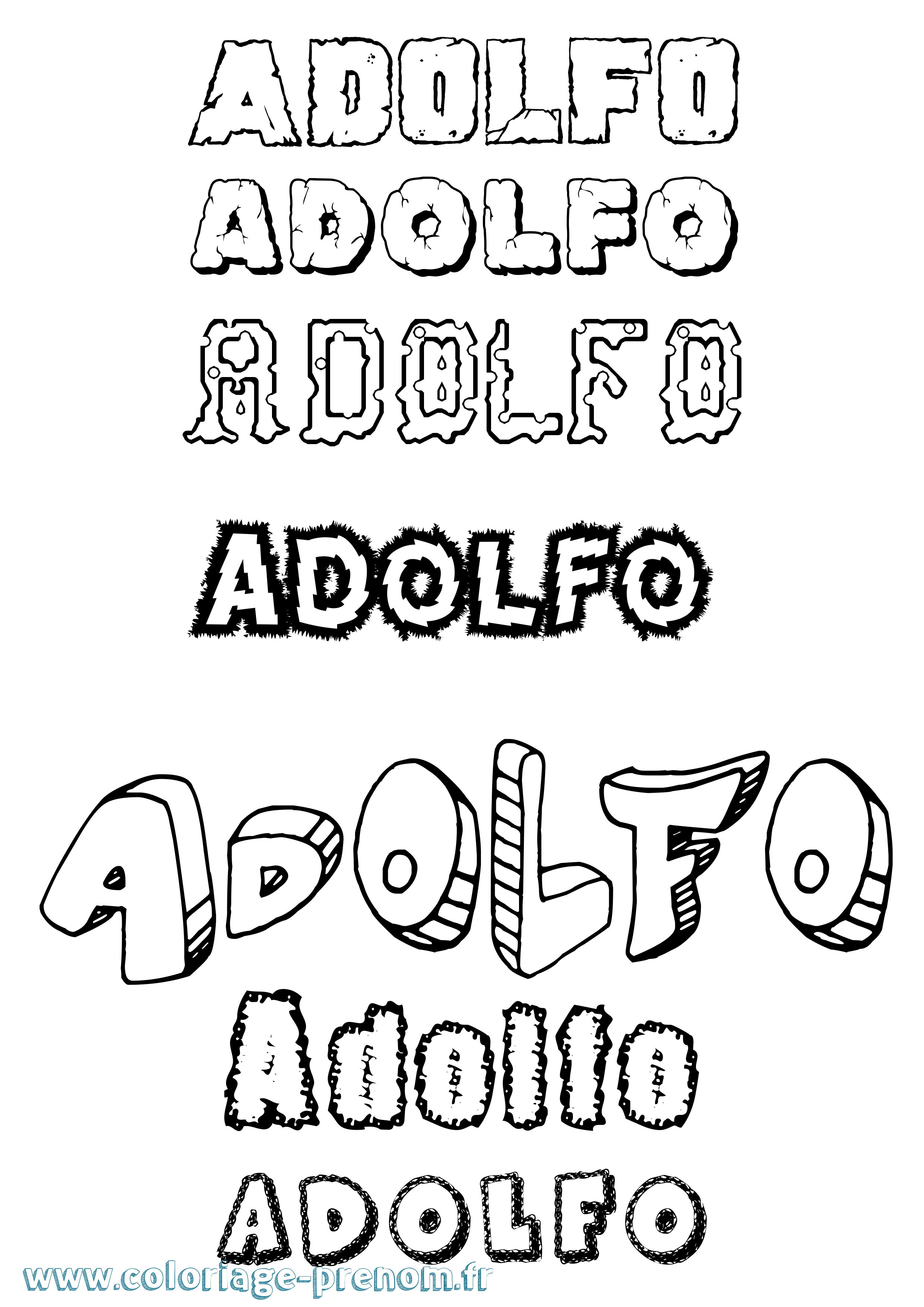 Coloriage Adolfo Destructuré Coloriage prénom Adolfo Destructuré