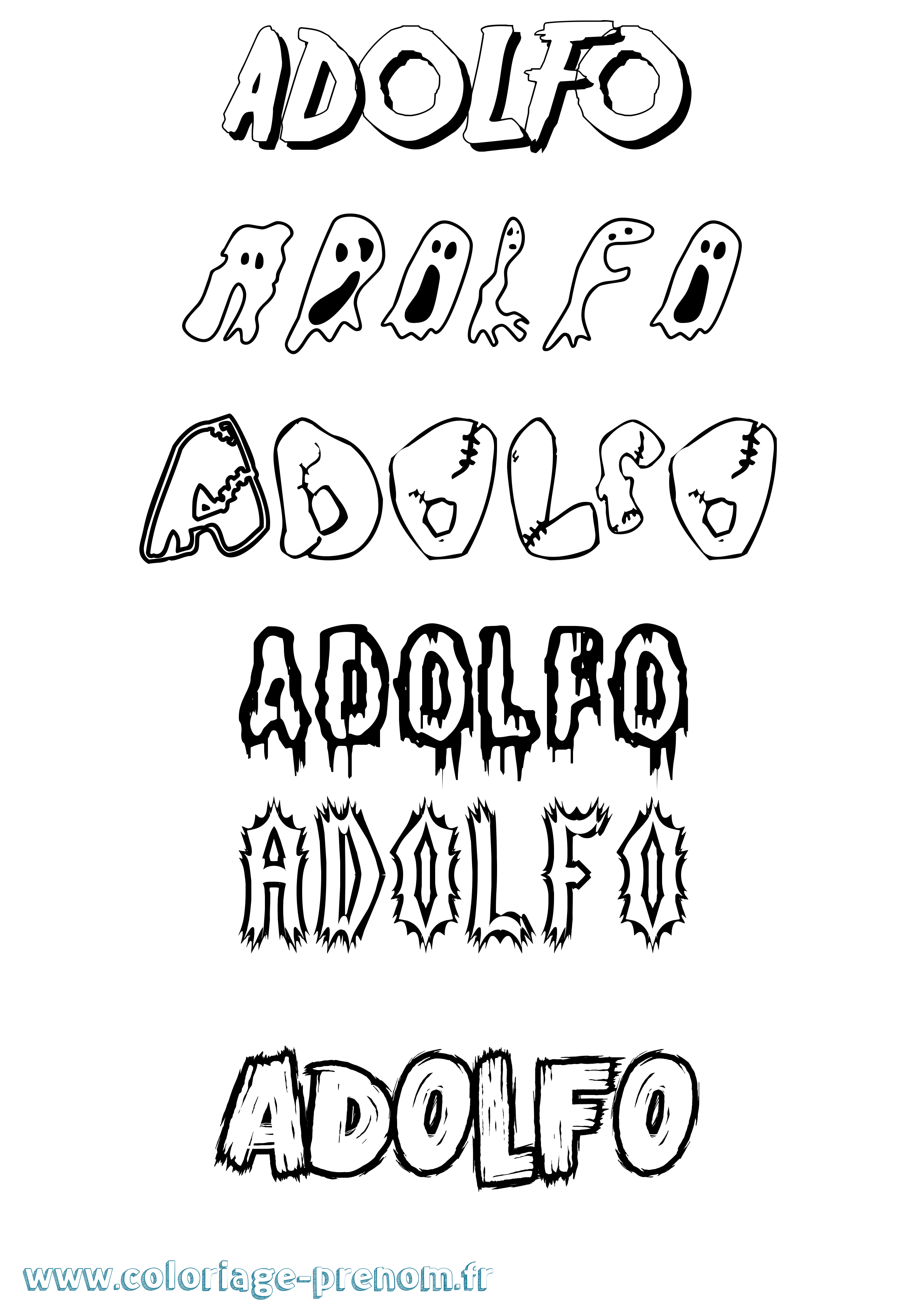 Coloriage Adolfo Frisson Coloriage prénom Adolfo Frisson