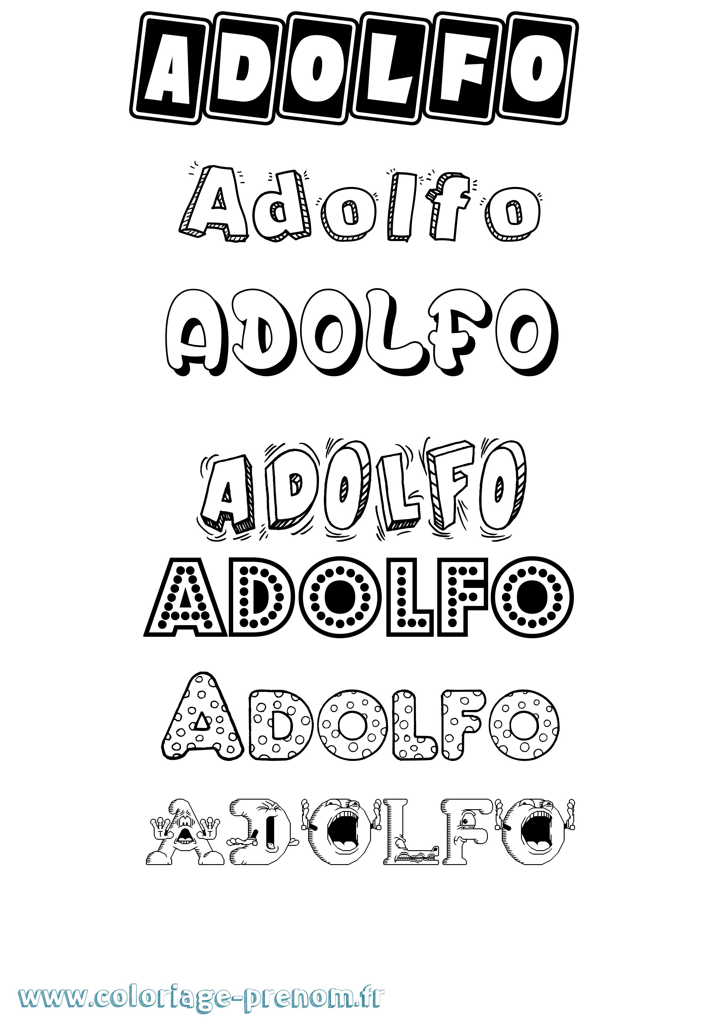 Coloriage Adolfo Fun Coloriage prénom Adolfo Fun