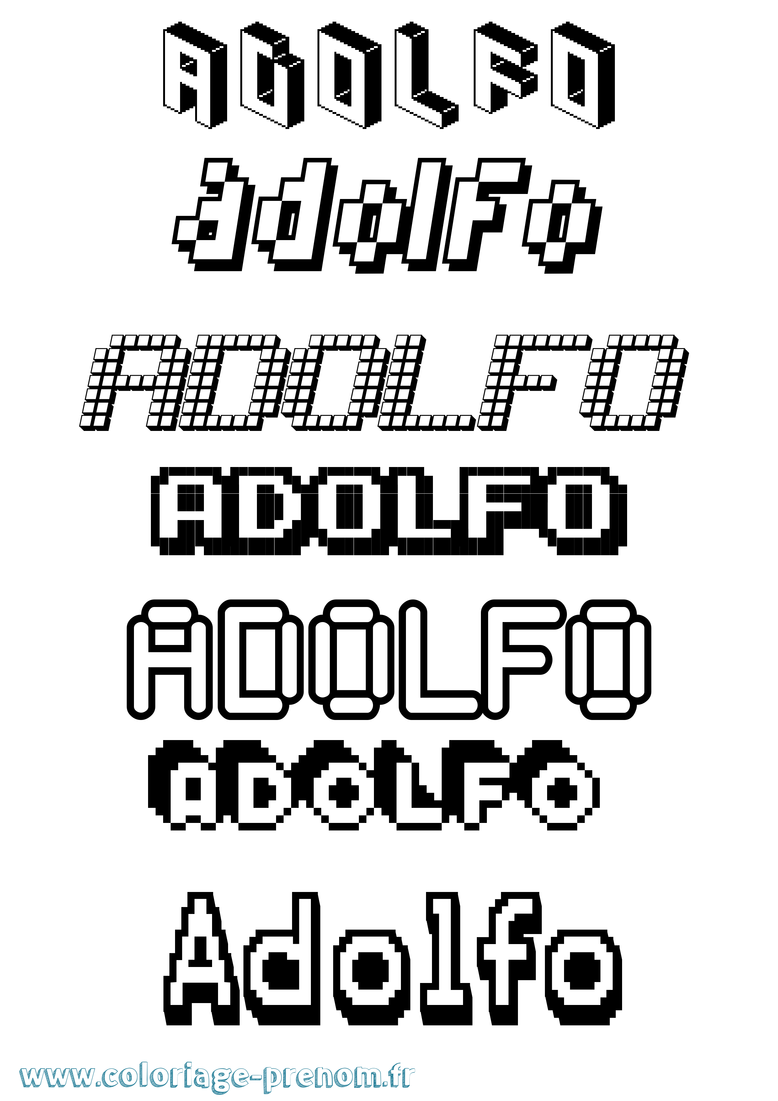 Coloriage Adolfo Pixel Coloriage prénom Adolfo Pixel