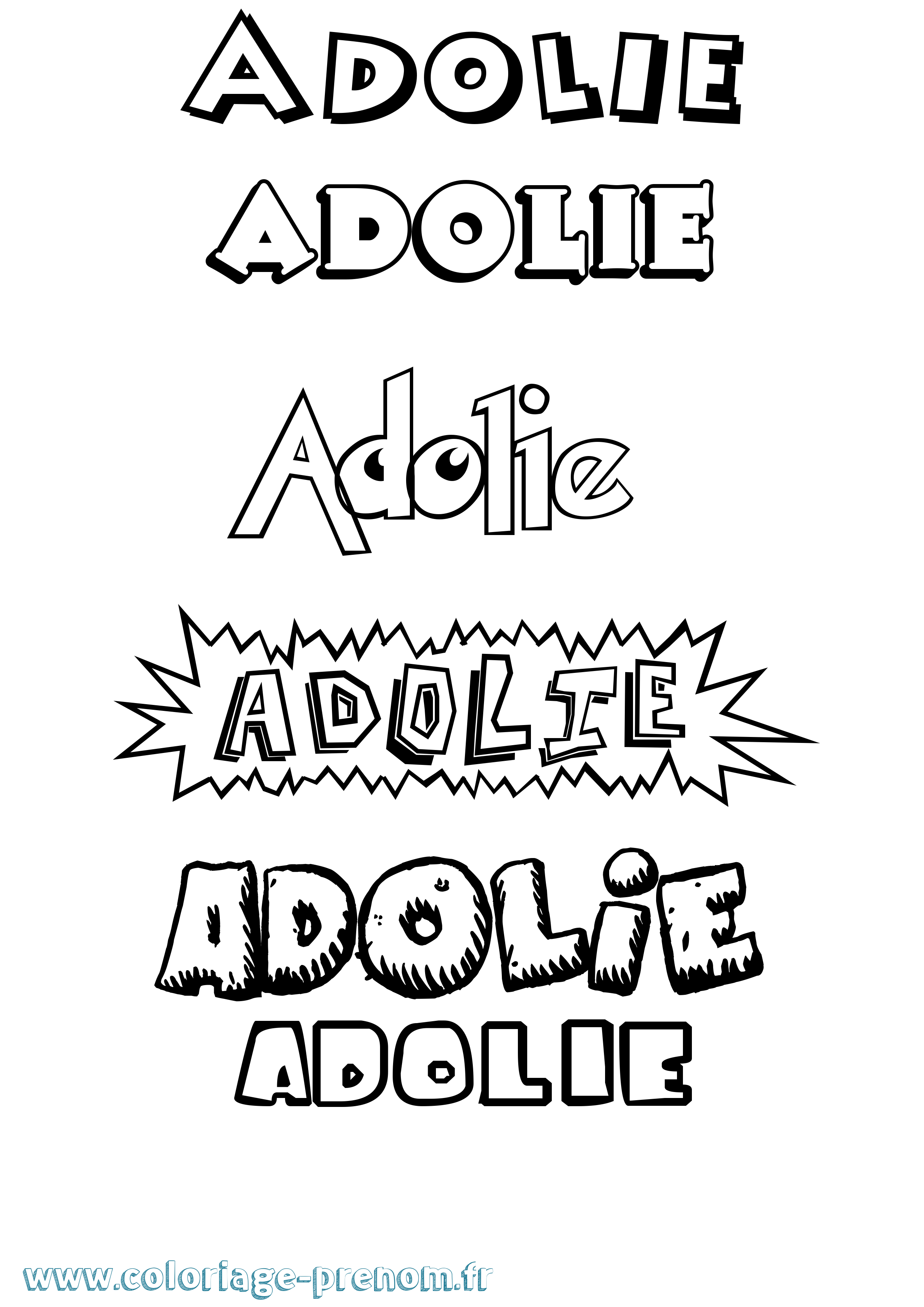 Coloriage Adolie Dessin Animé Coloriage prénom Adolie Dessin Animé