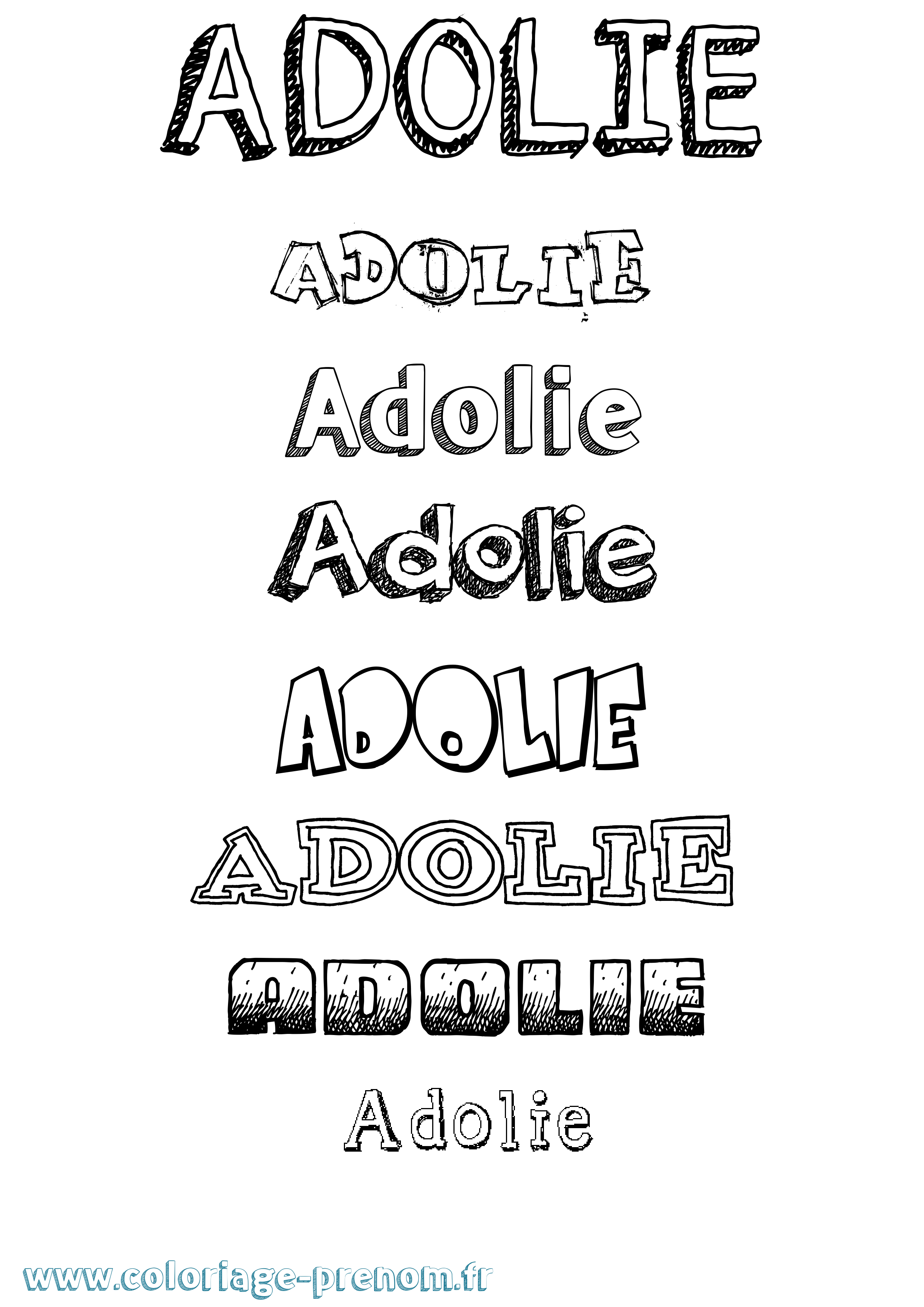 Coloriage Adolie Dessiné Coloriage prénom Adolie Dessiné