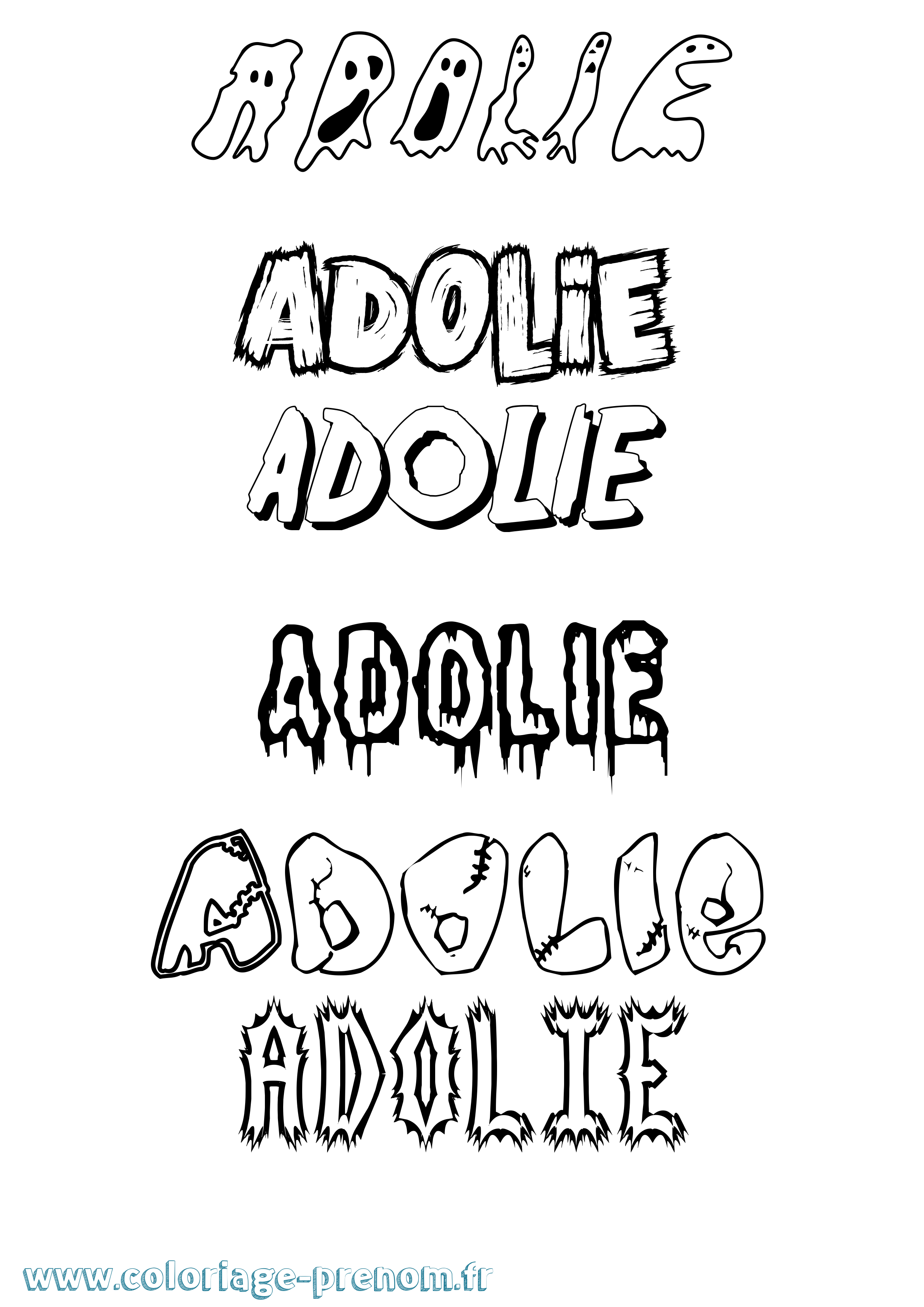Coloriage prénom Adolie Frisson