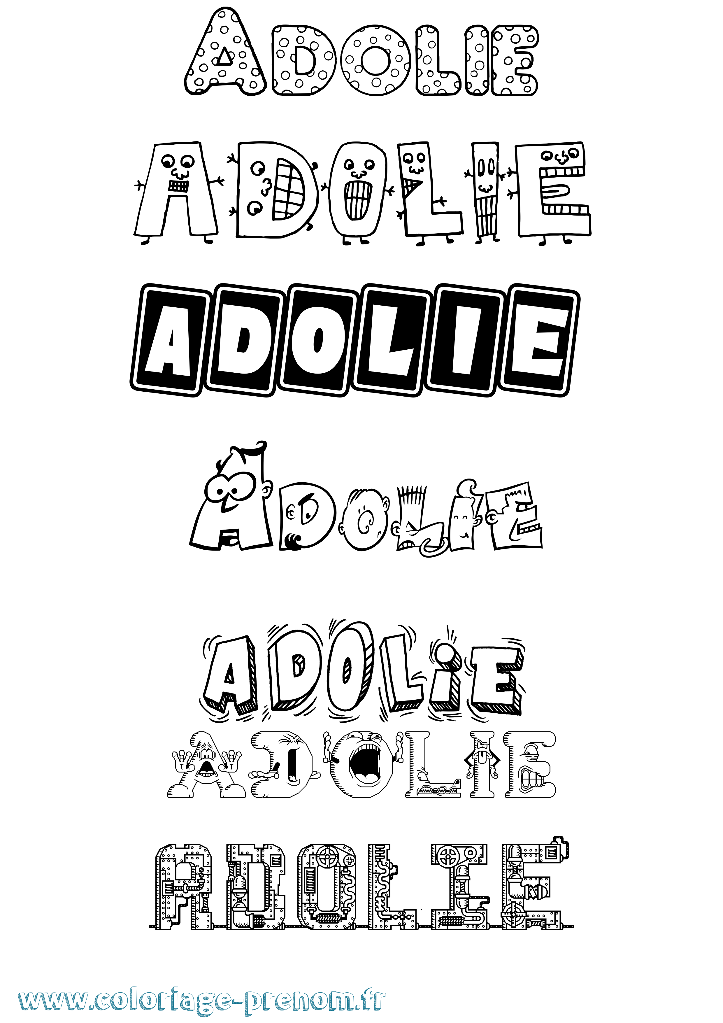 Coloriage Adolie Fun Coloriage prénom Adolie Fun