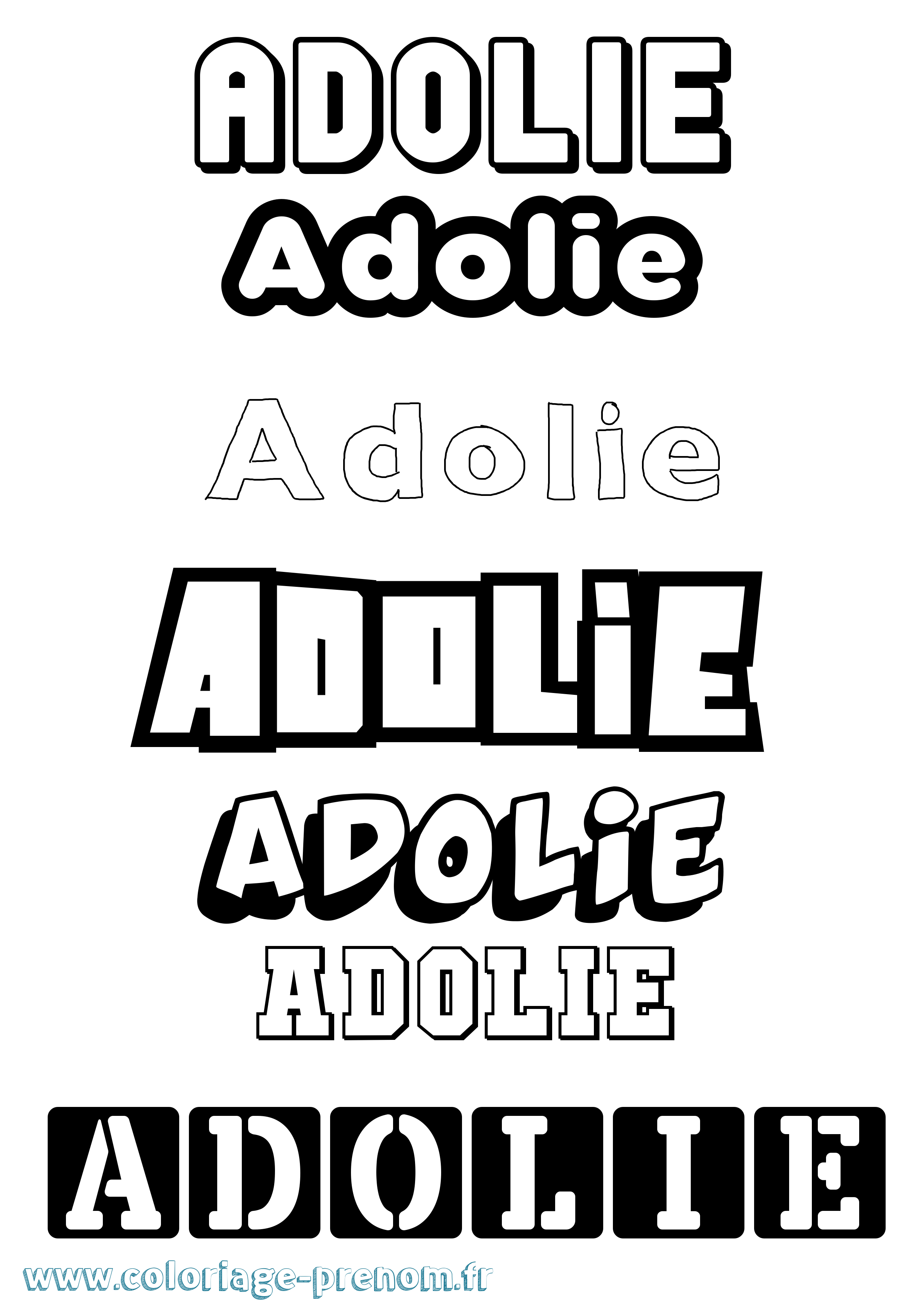 Coloriage Adolie Simple Coloriage prénom Adolie Simple