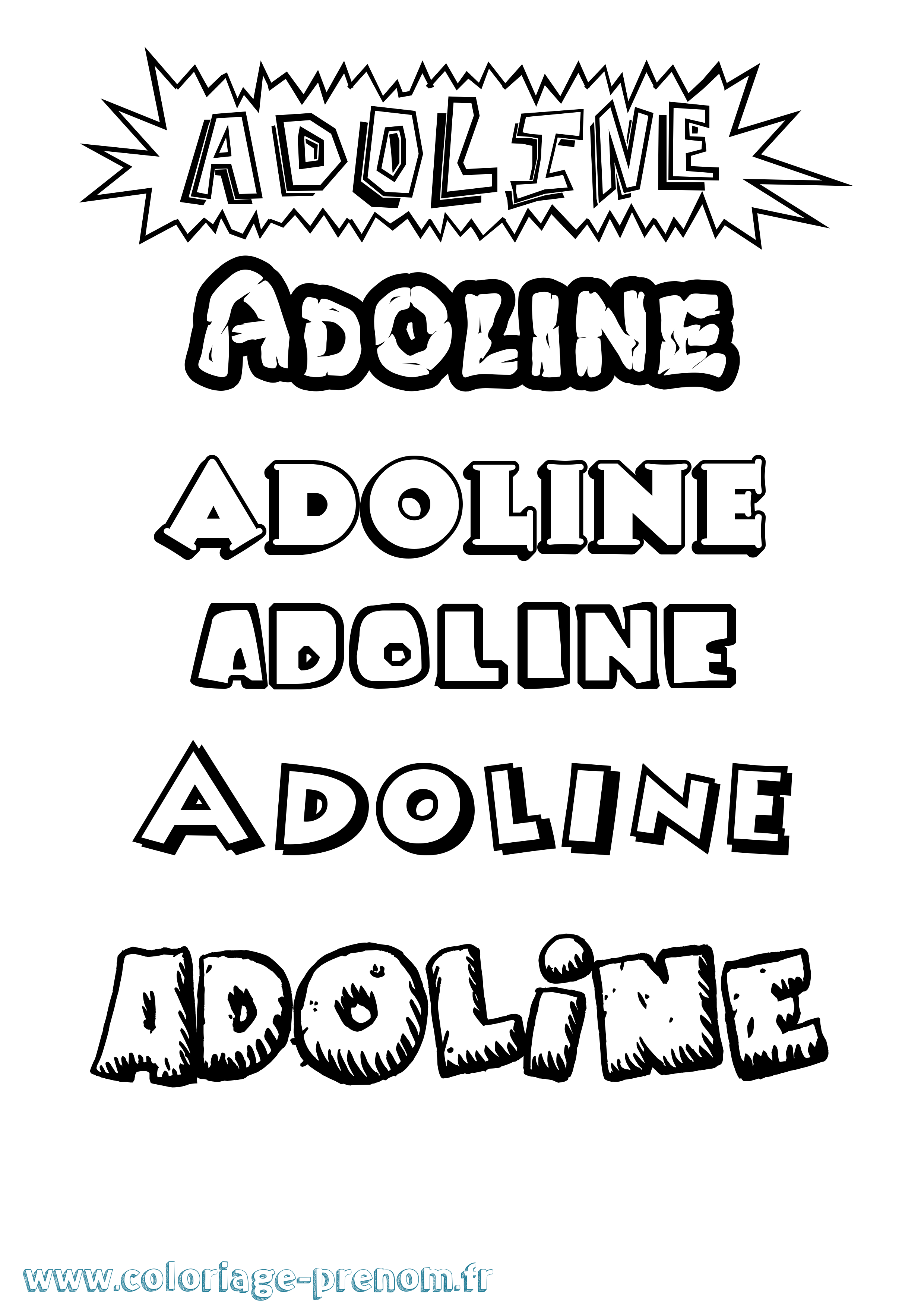 Coloriage Adoline Dessin Animé Coloriage prénom Adoline Dessin Animé
