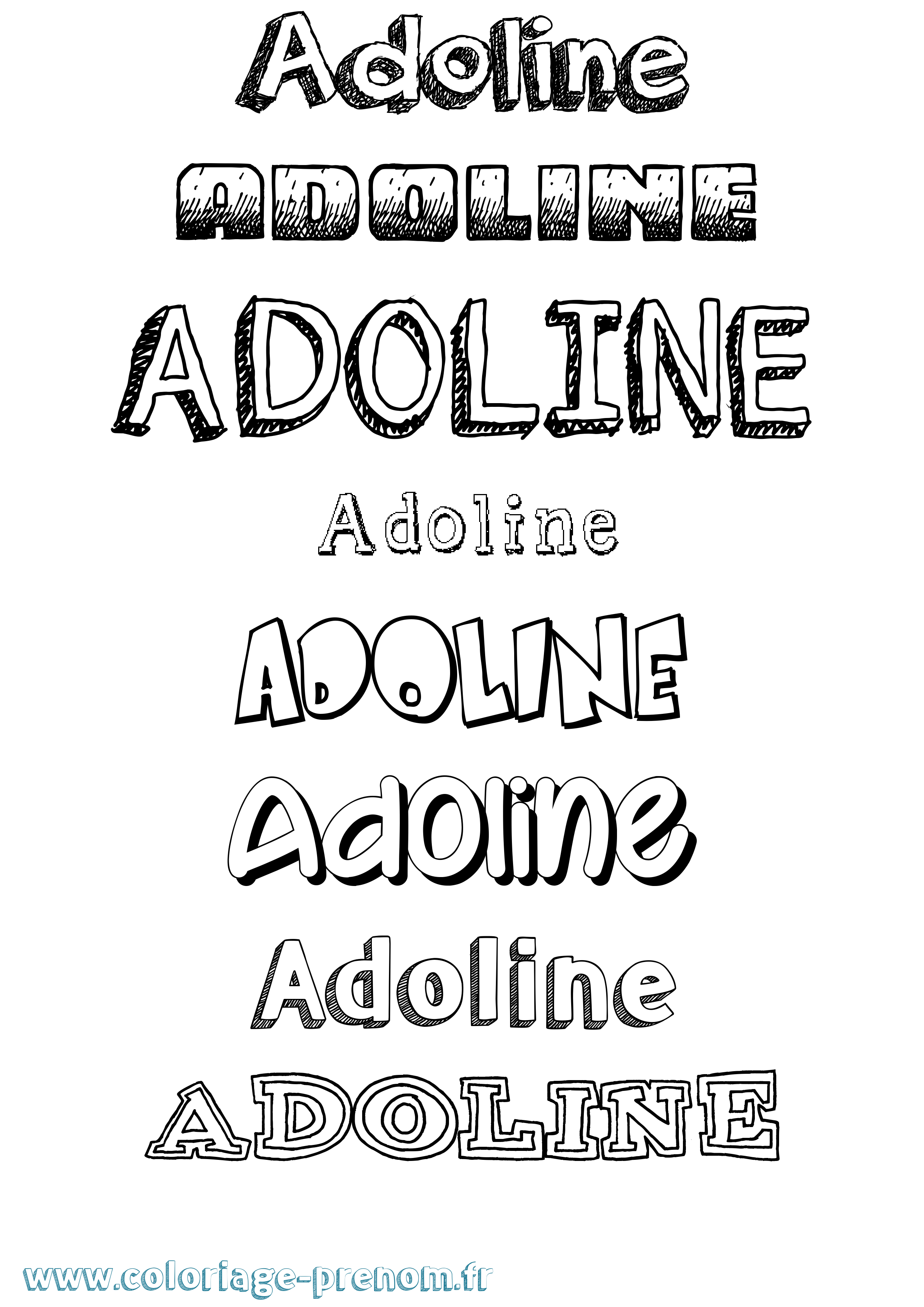 Coloriage prénom Adoline Dessiné