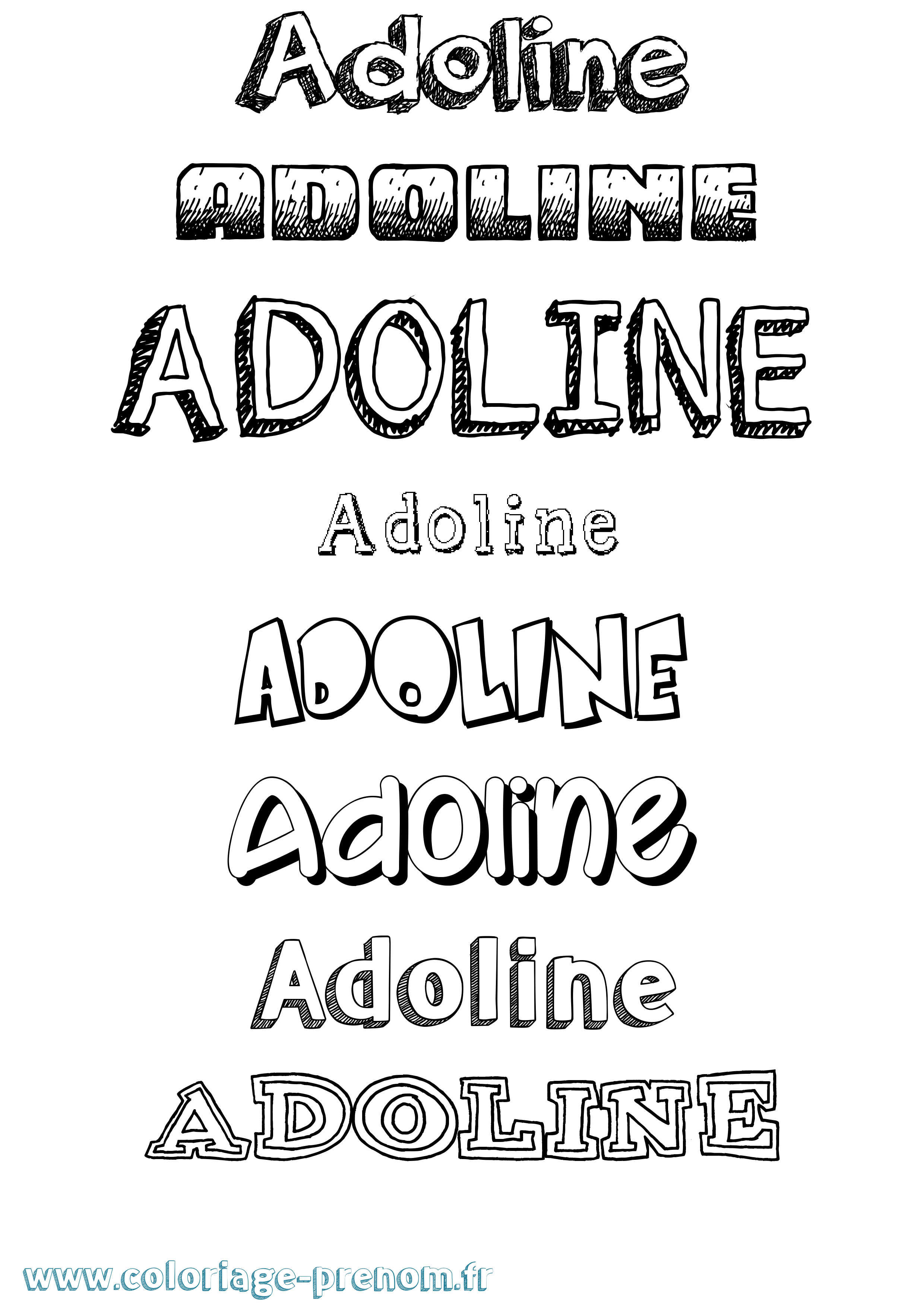 Coloriage Adoline Dessiné Coloriage prénom Adoline Dessiné