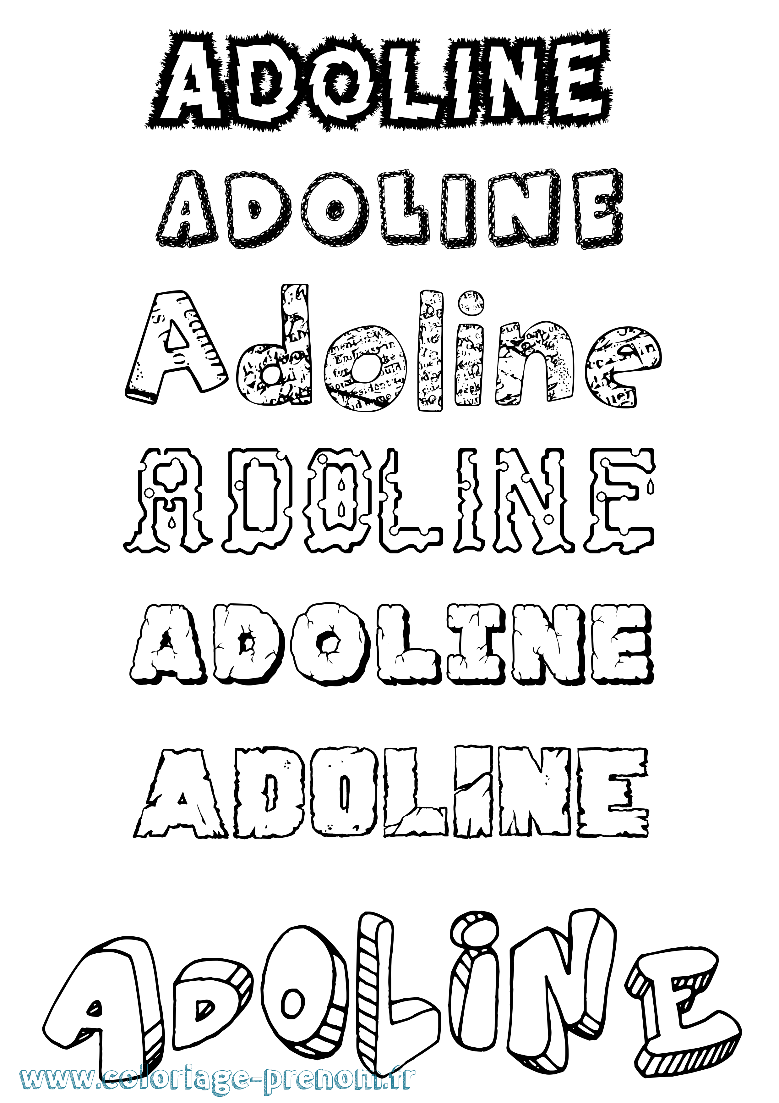 Coloriage prénom Adoline Destructuré