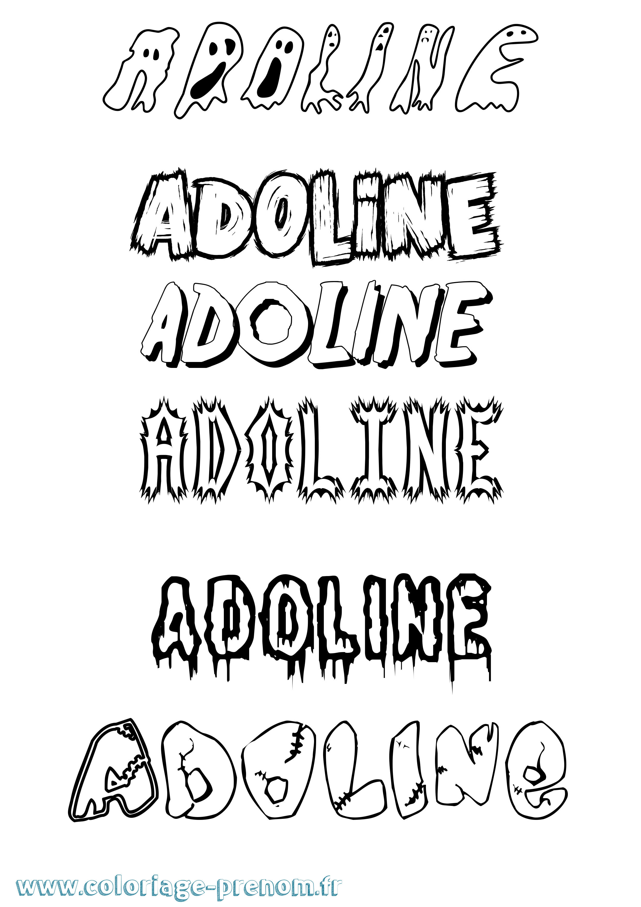 Coloriage Adoline Frisson Coloriage prénom Adoline Frisson