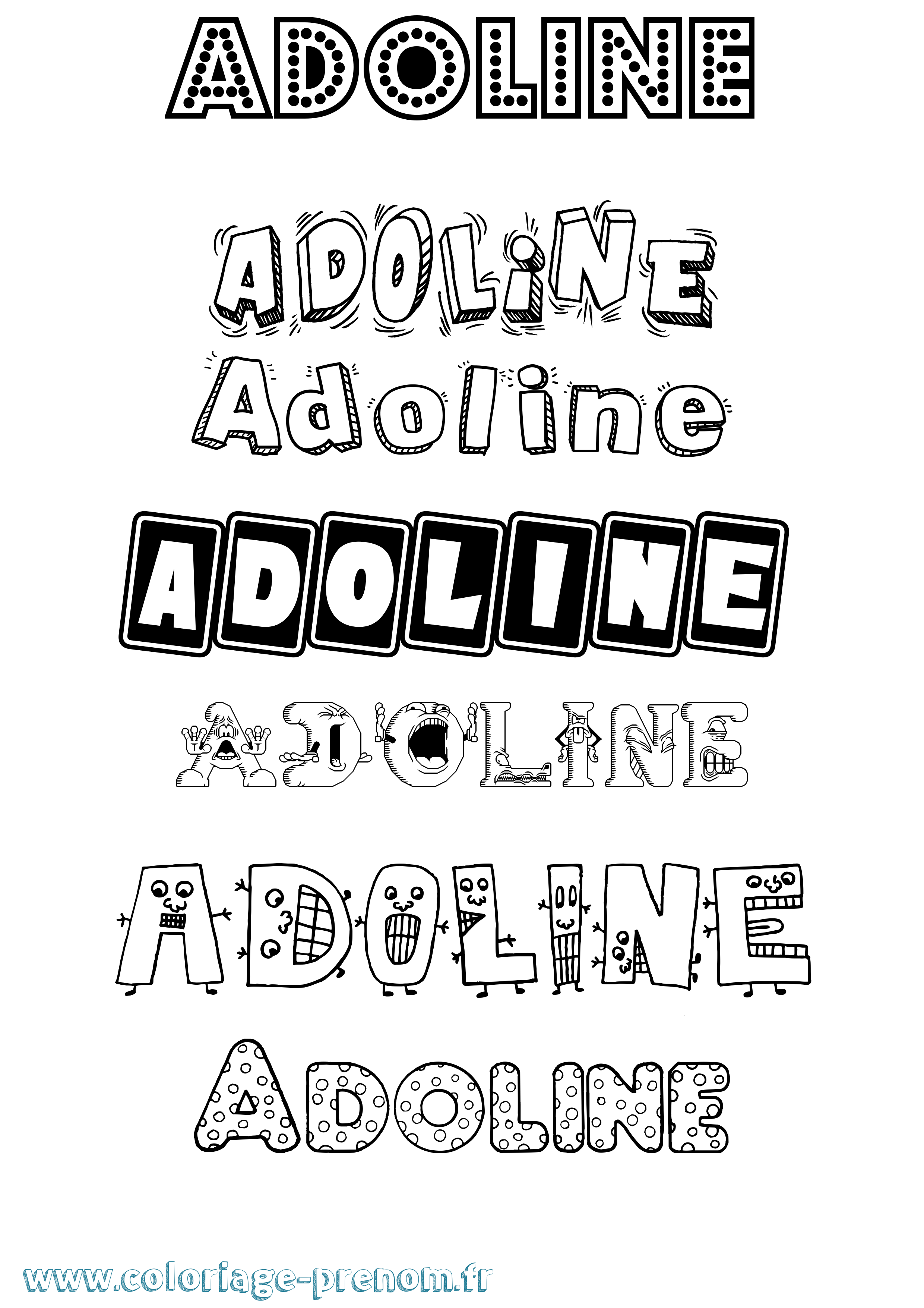 Coloriage Adoline Fun Coloriage prénom Adoline Fun