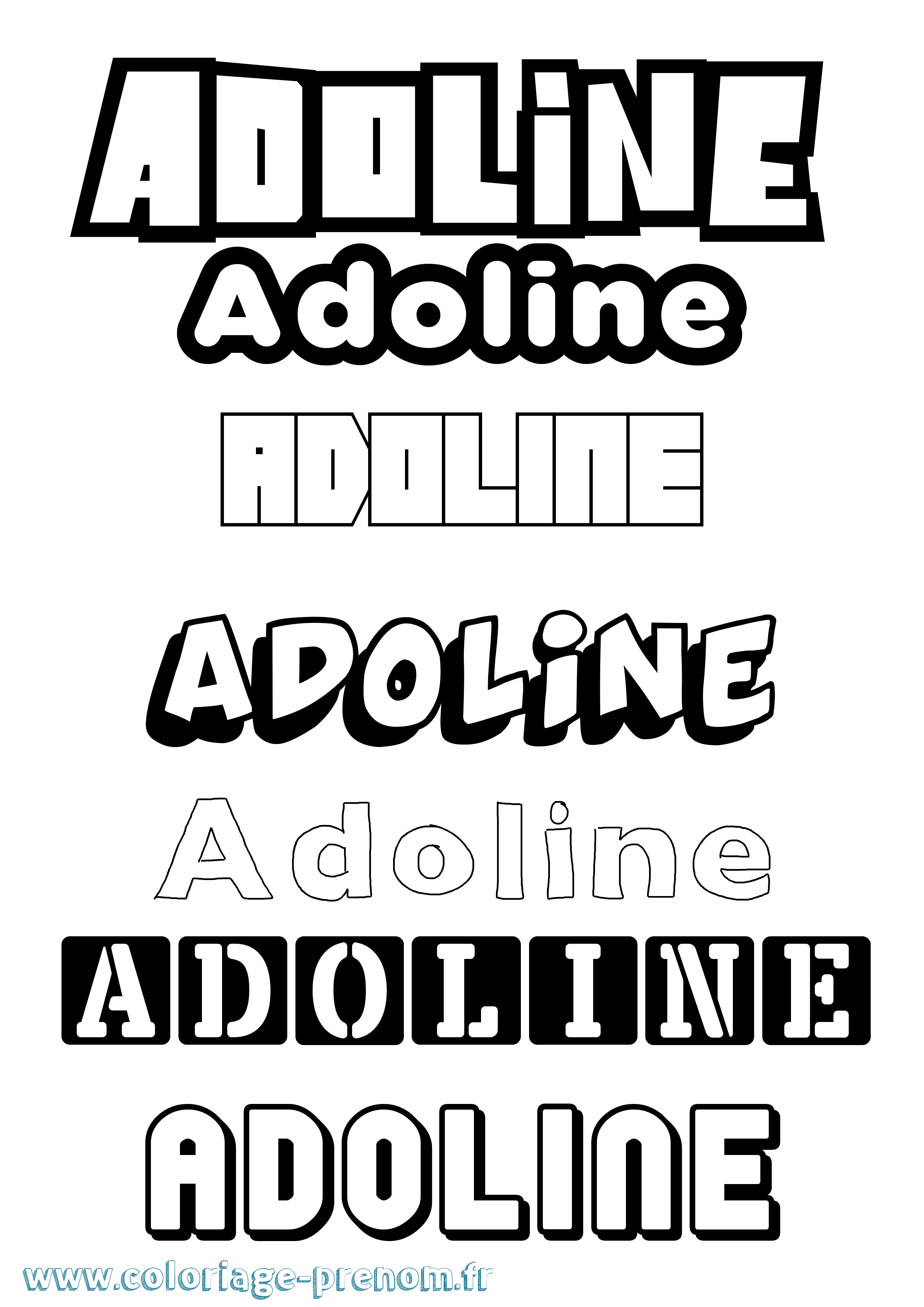 Coloriage prénom Adoline Simple