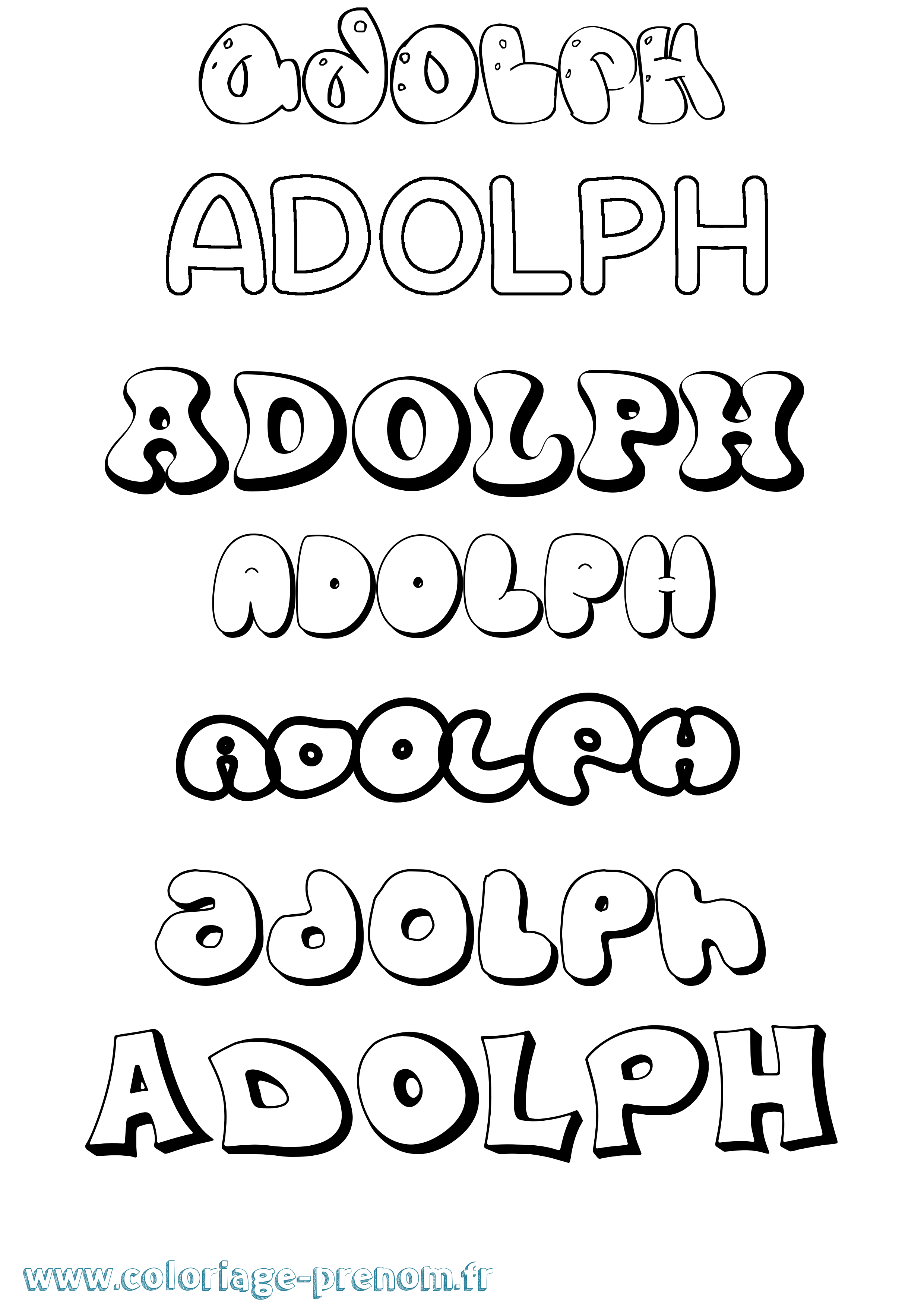 Coloriage Adolph Bubble Coloriage prénom Adolph Bubble