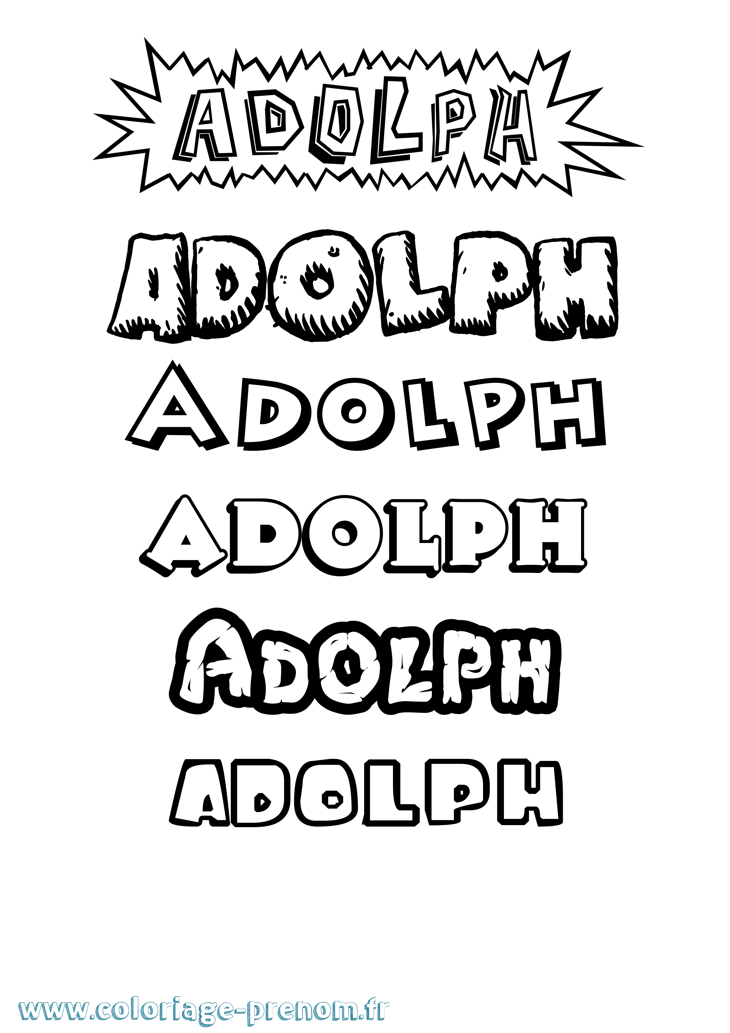 Coloriage prénom Adolph Dessin Animé