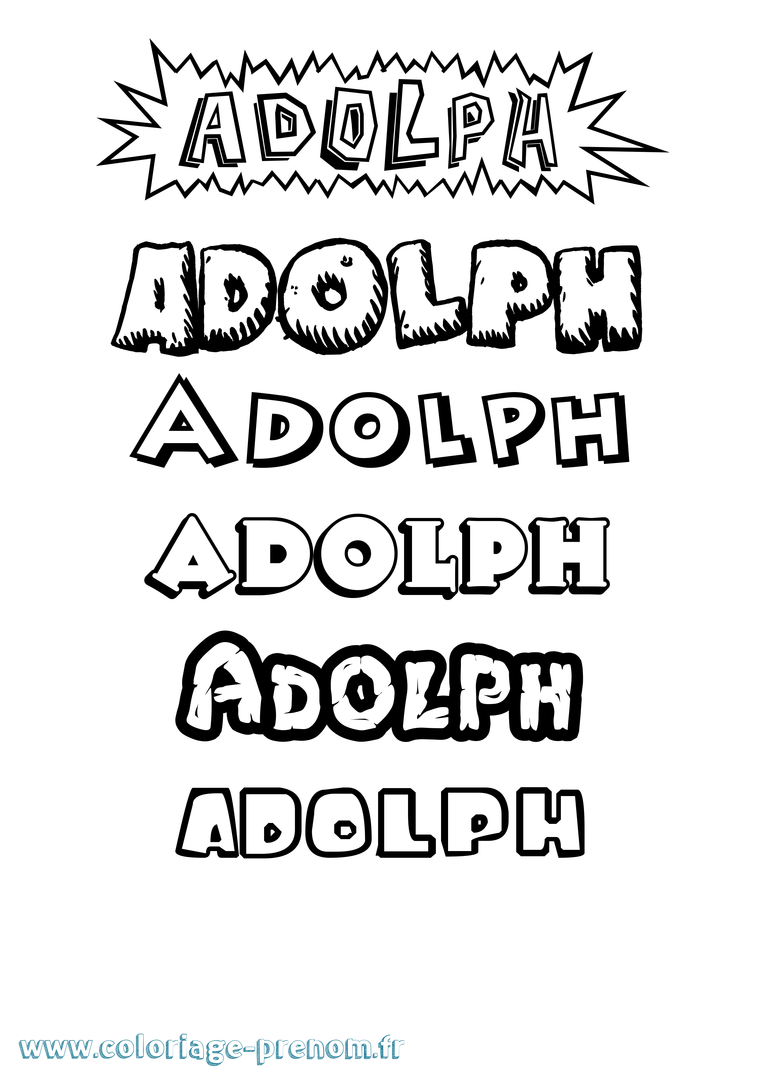 Coloriage Adolph Dessin Animé Coloriage prénom Adolph Dessin Animé