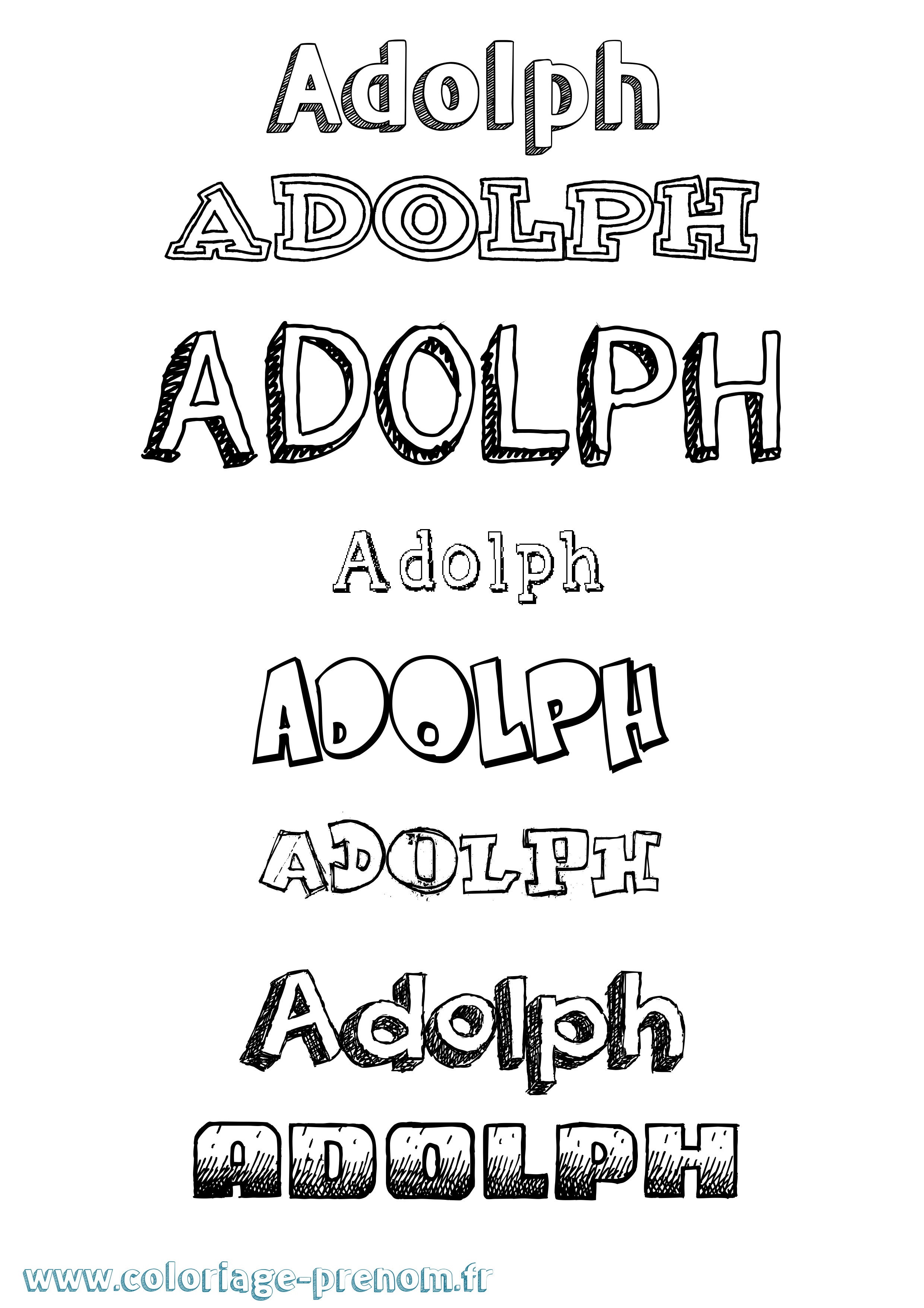 Coloriage Adolph Dessiné Coloriage prénom Adolph Dessiné