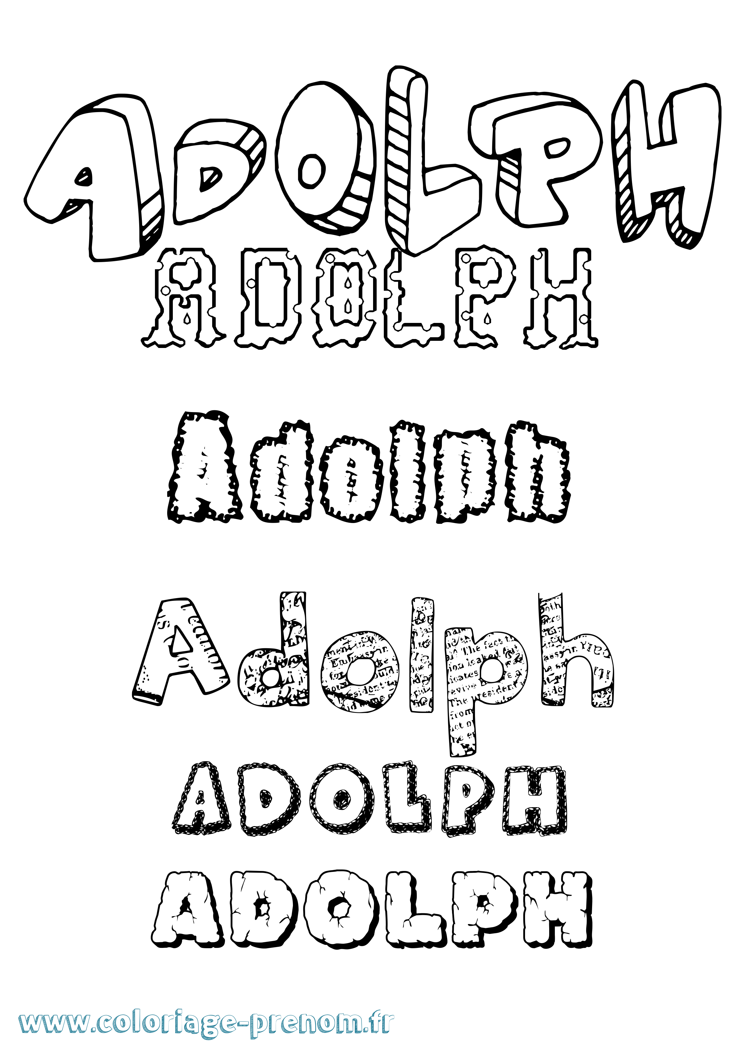 Coloriage Adolph Destructuré Coloriage prénom Adolph Destructuré