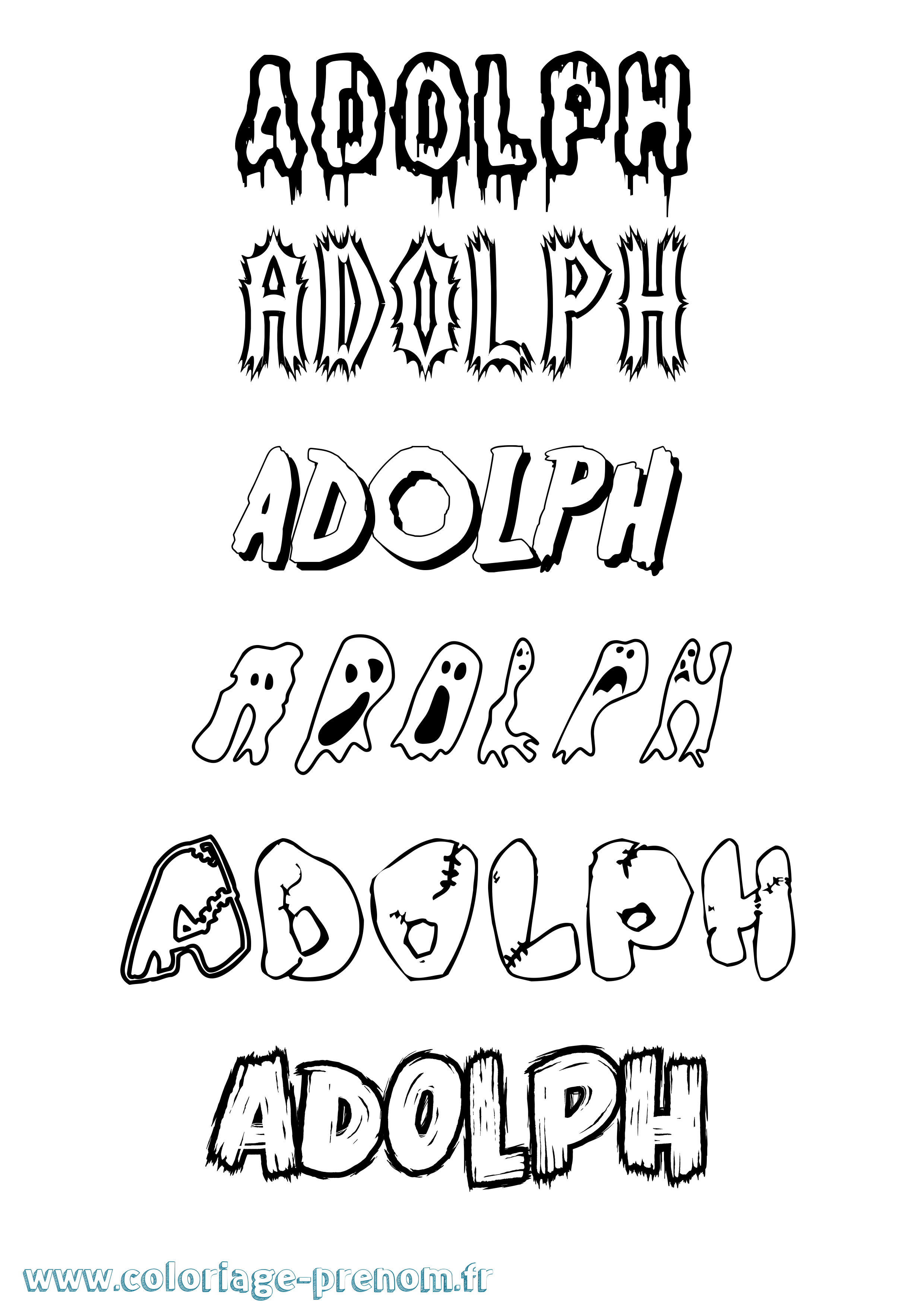 Coloriage Adolph Frisson Coloriage prénom Adolph Frisson