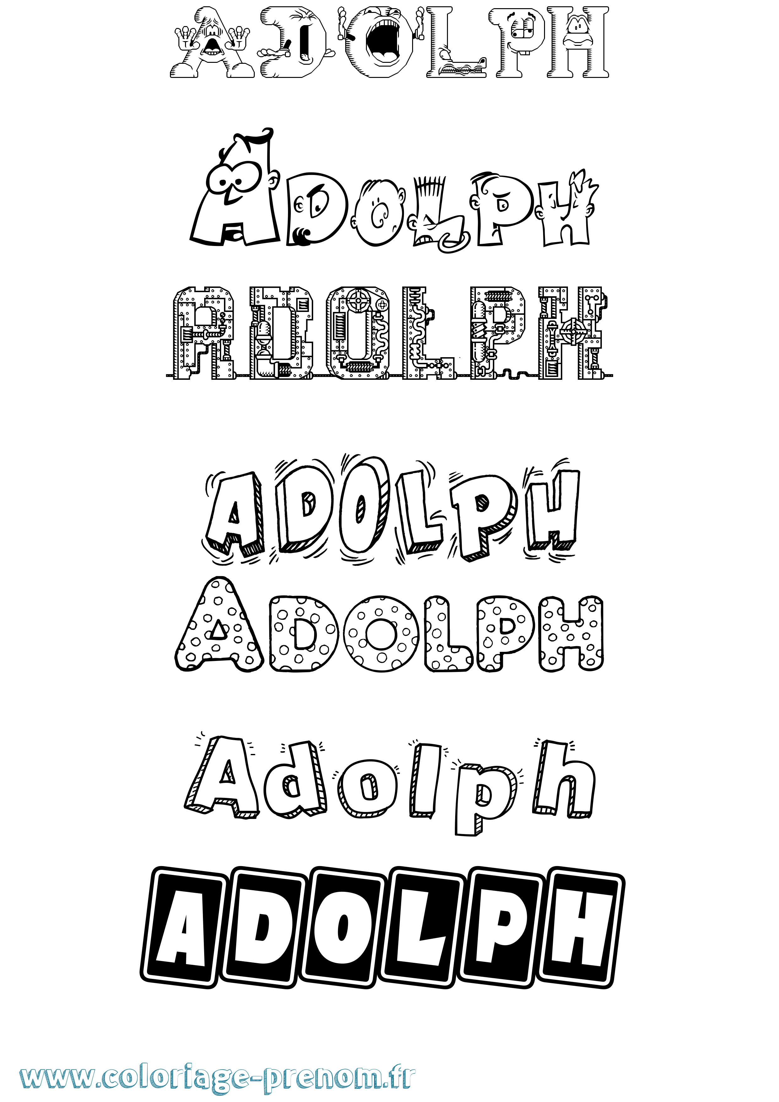 Coloriage Adolph Fun Coloriage prénom Adolph Fun