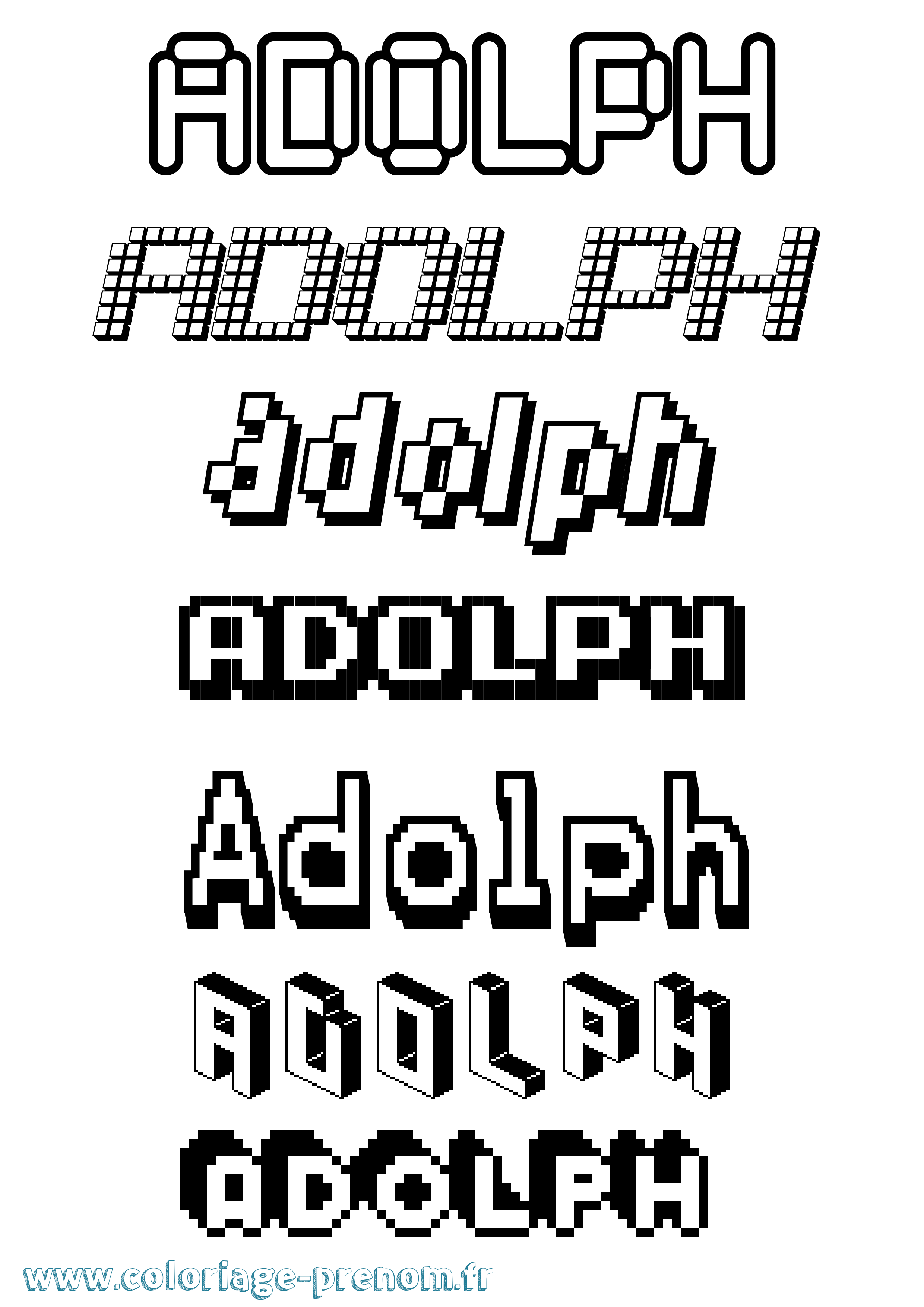 Coloriage Adolph Pixel Coloriage prénom Adolph Pixel